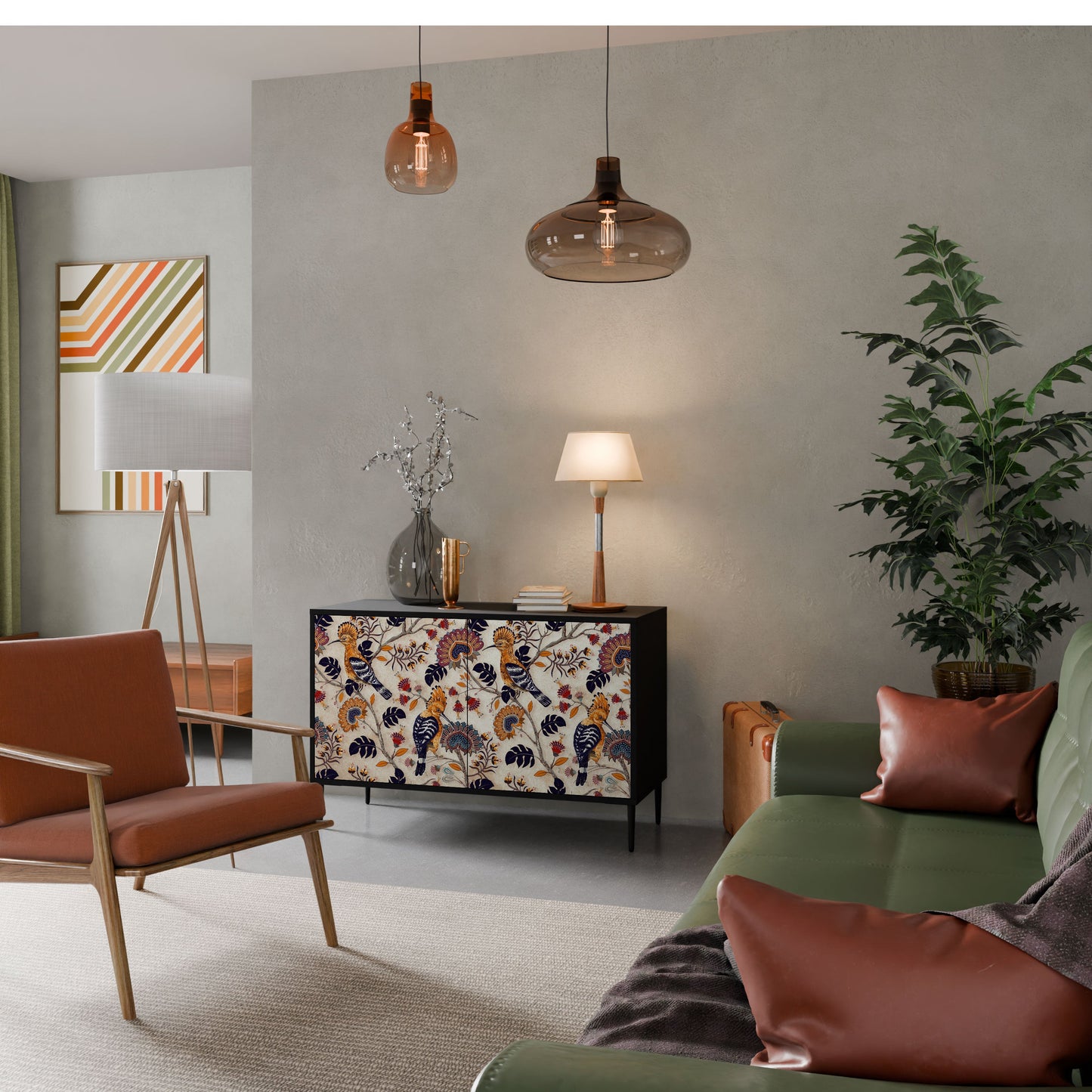 Credenza EMINENT HOOPOE a 2 ante in finitura nera