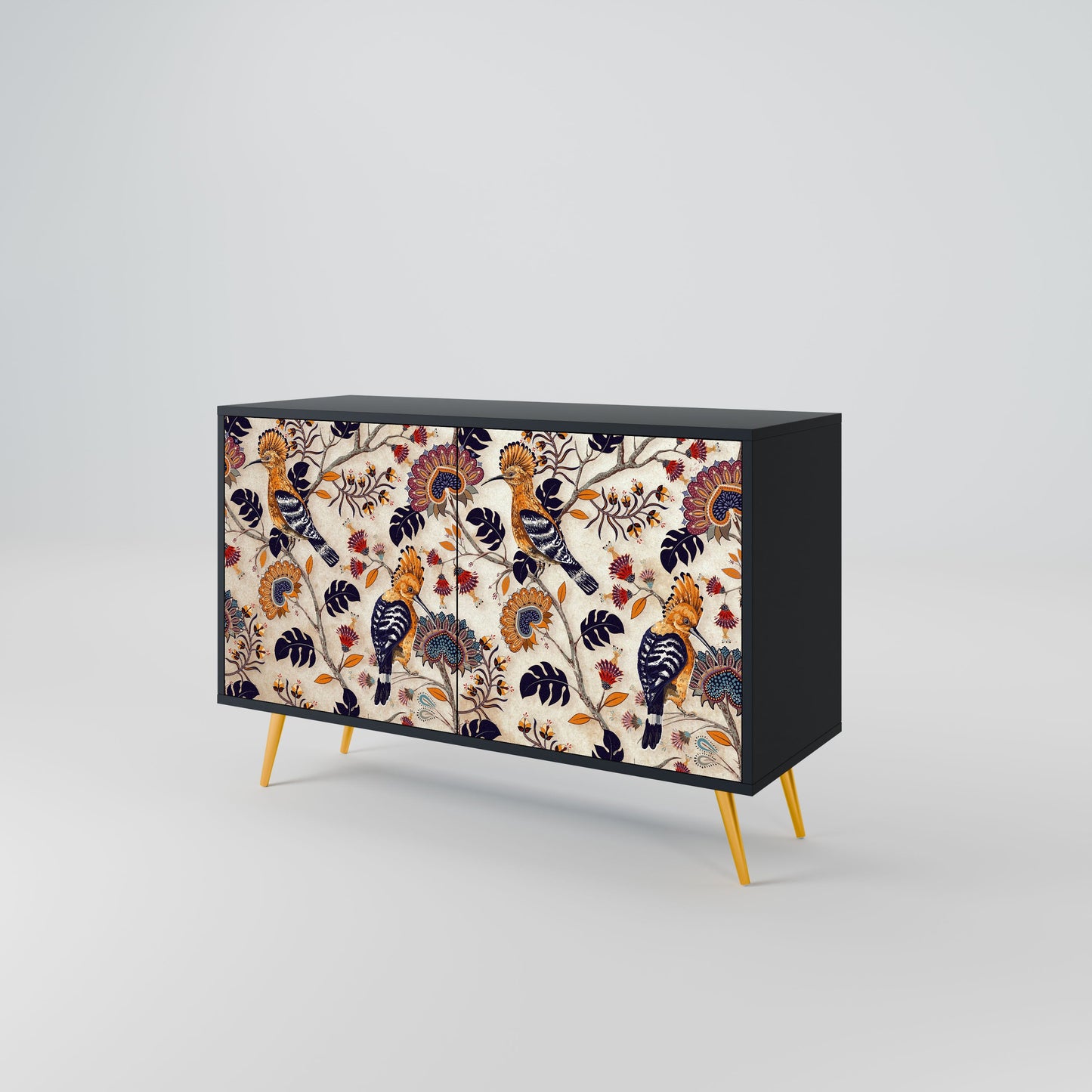 Credenza EMINENT HOOPOE a 2 ante in finitura nera