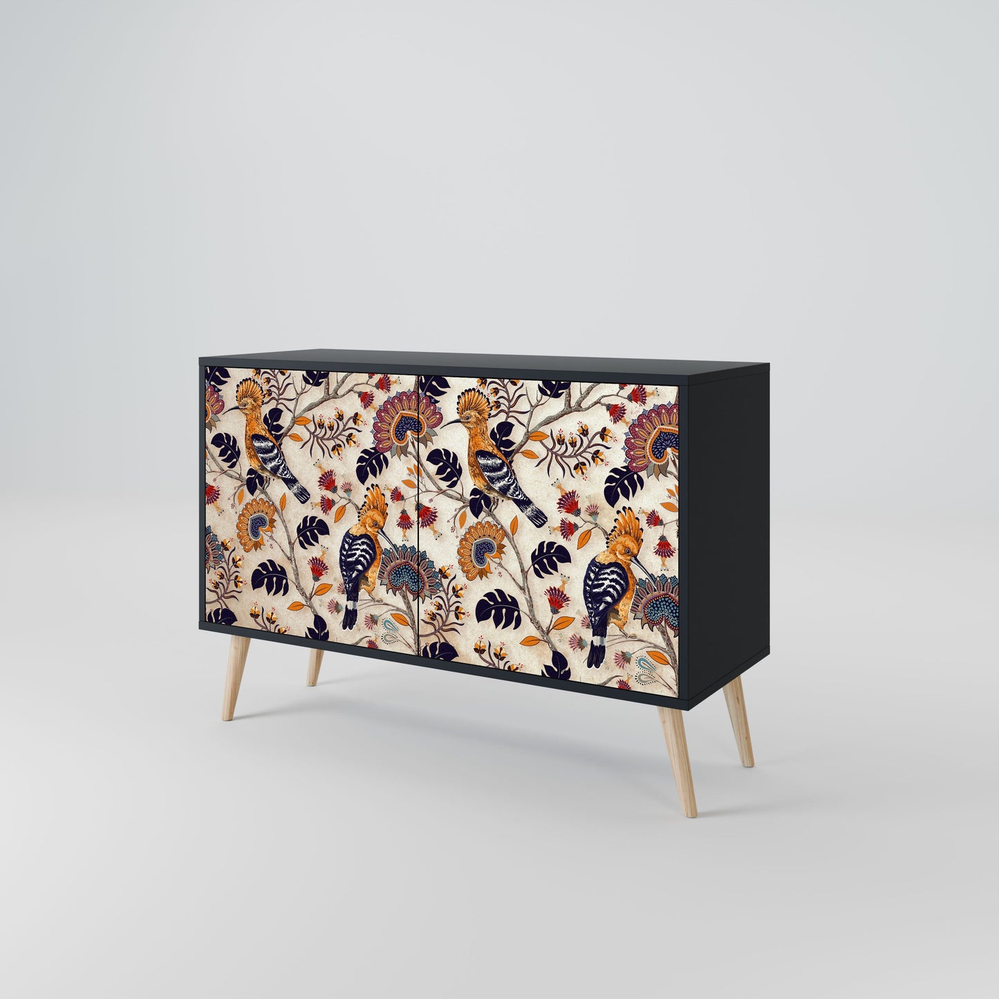 Credenza EMINENT HOOPOE a 2 ante in finitura nera