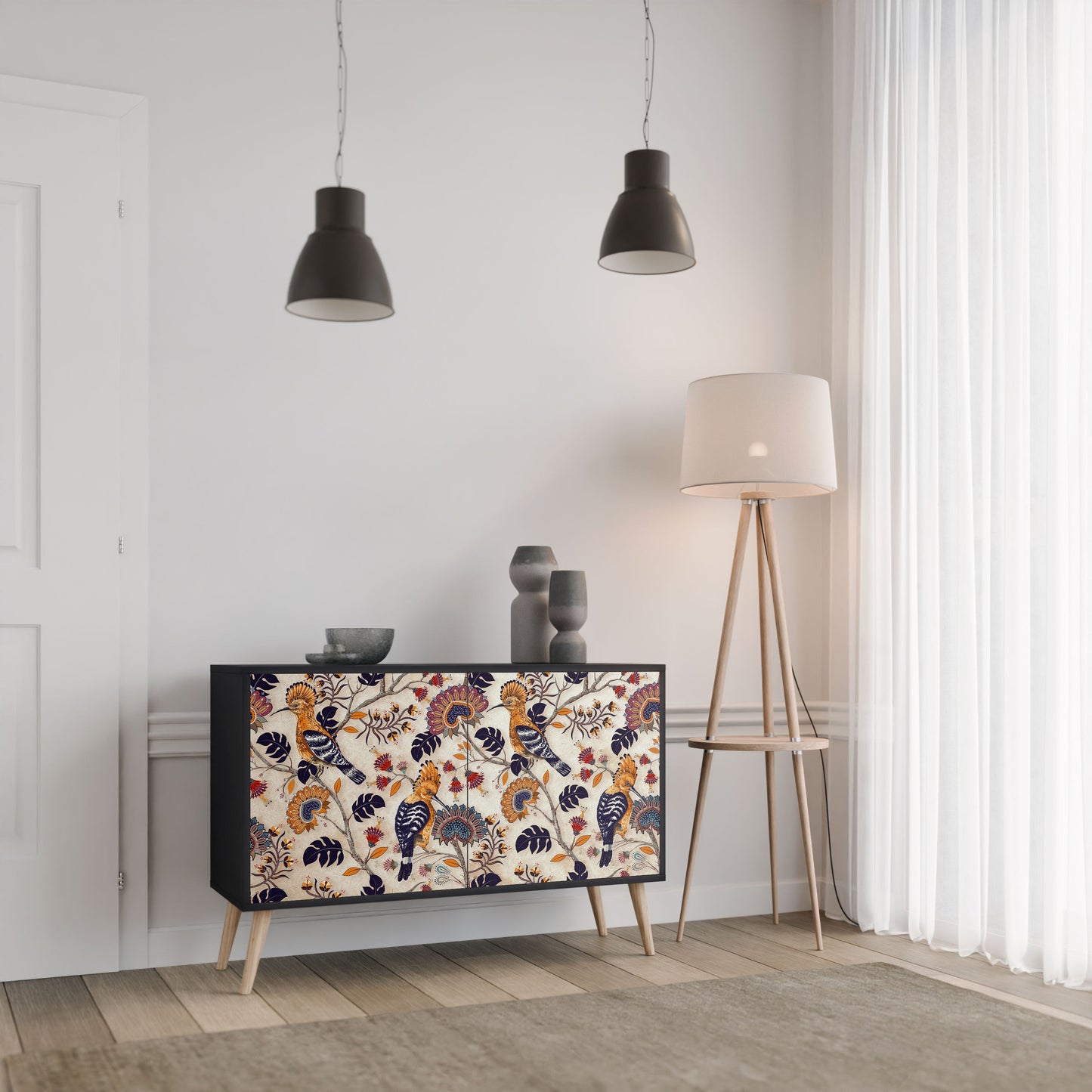 Credenza EMINENT HOOPOE a 2 ante in finitura nera