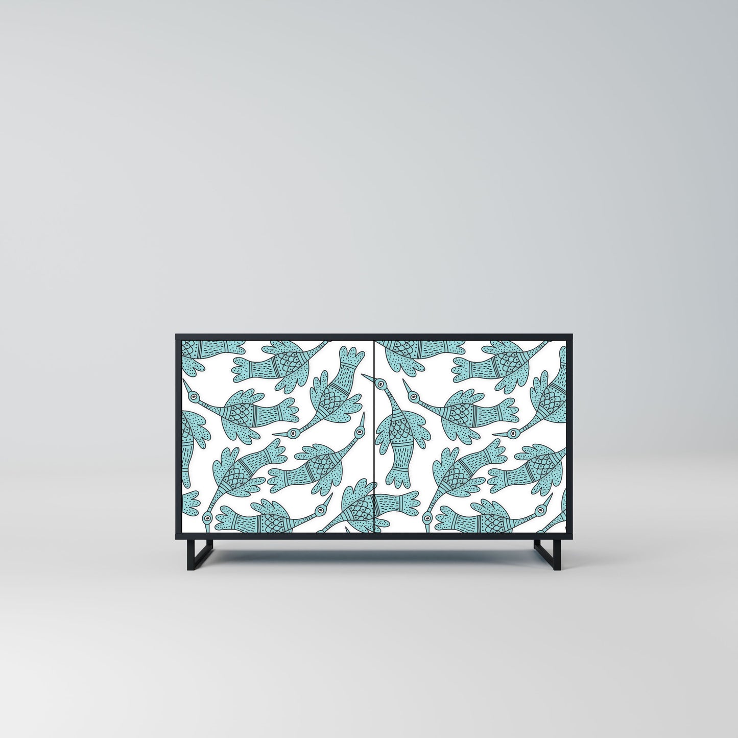 Credenza a 2 ante WATERSPOUT SONGIBIRD in finitura nera