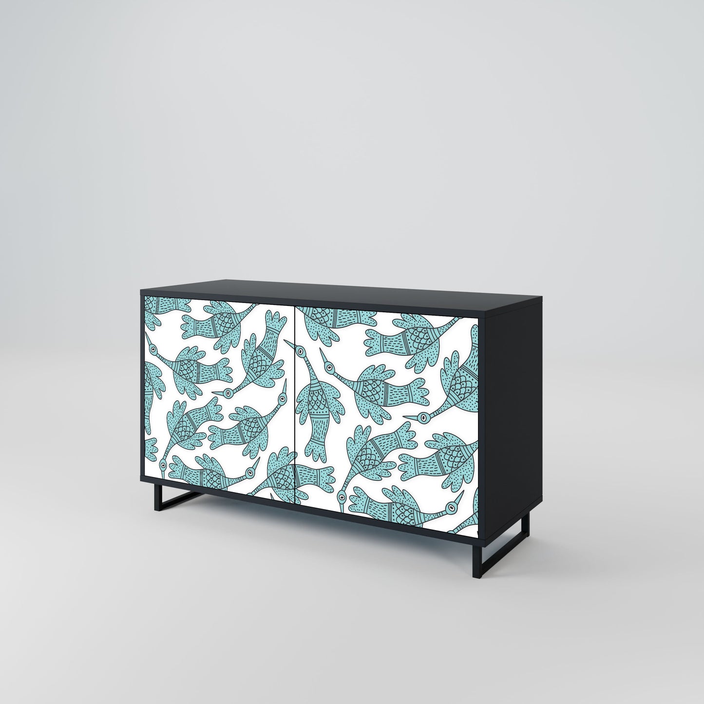 Credenza a 2 ante WATERSPOUT SONGIBIRD in finitura nera