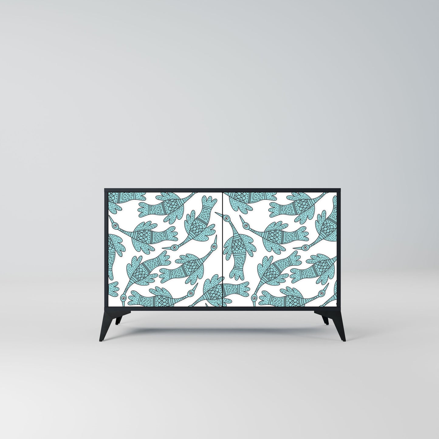 Credenza a 2 ante WATERSPOUT SONGIBIRD in finitura nera