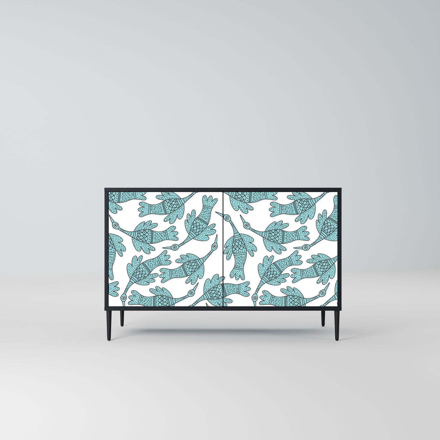 Credenza a 2 ante WATERSPOUT SONGIBIRD in finitura nera