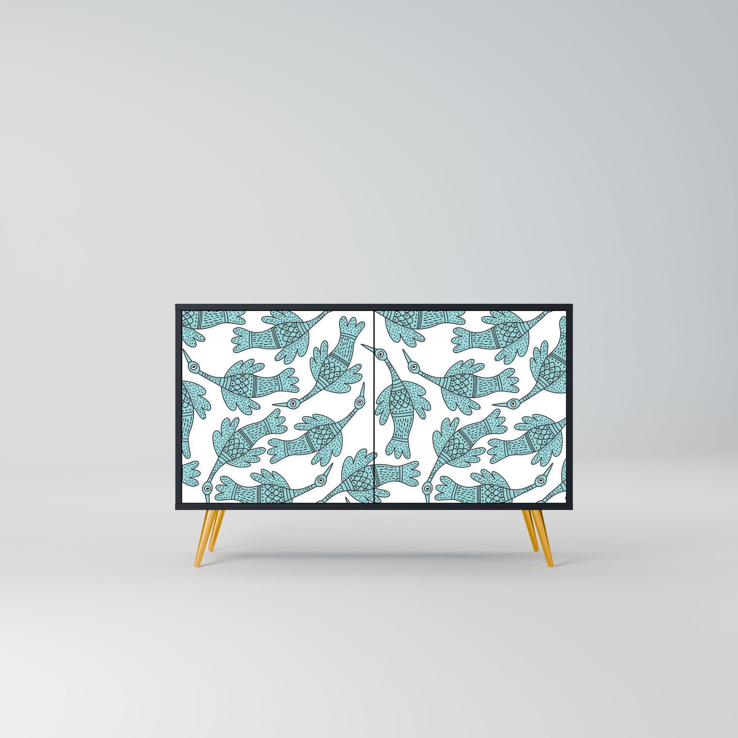 Credenza a 2 ante WATERSPOUT SONGIBIRD in finitura nera