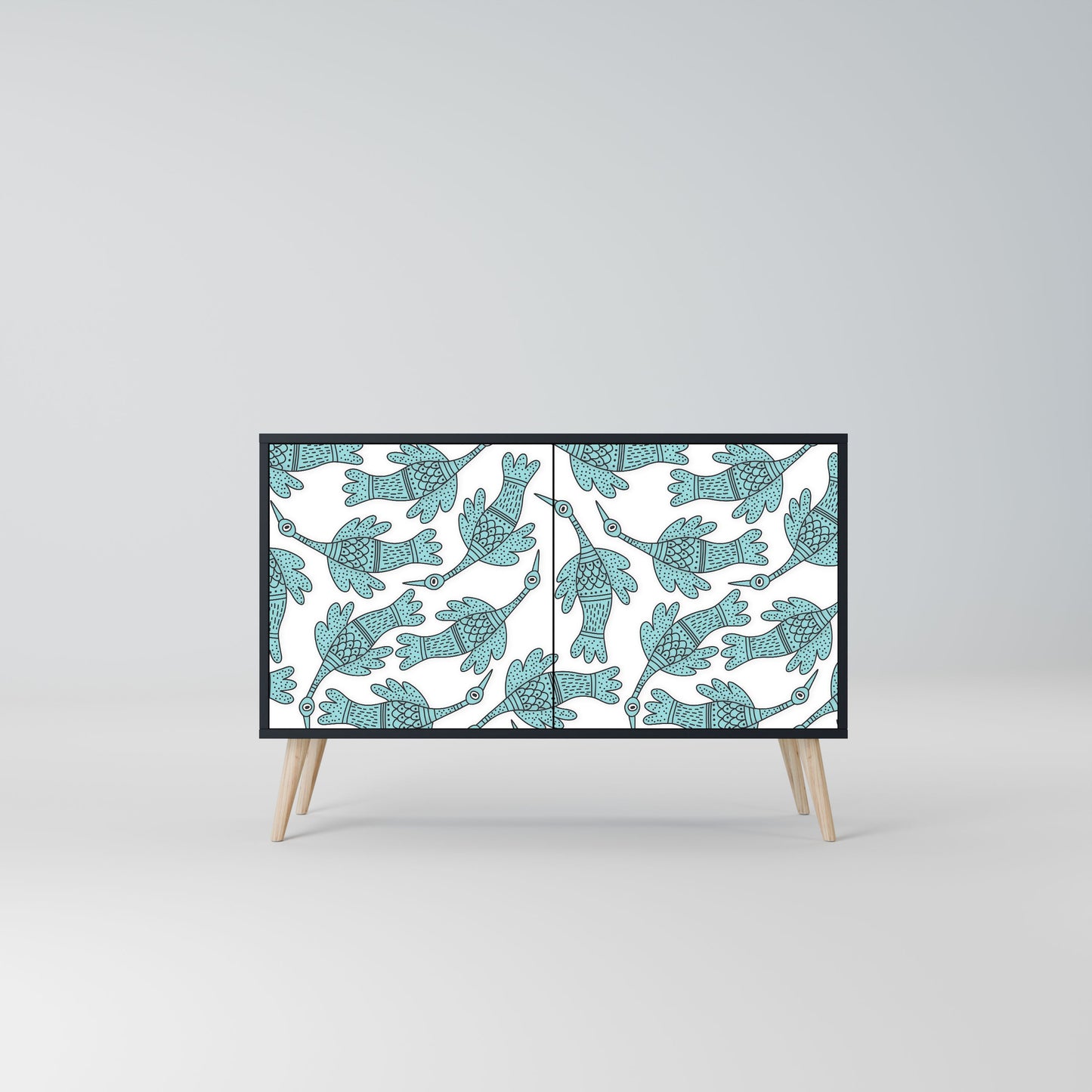 Credenza a 2 ante WATERSPOUT SONGIBIRD in finitura nera