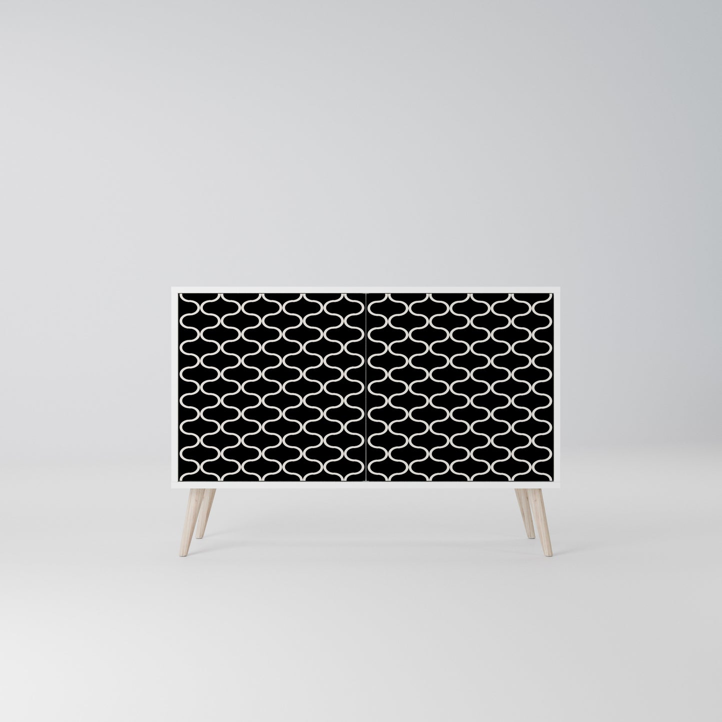 TESSELATED BLACKNESS 2-Door Sideboard in White Finish