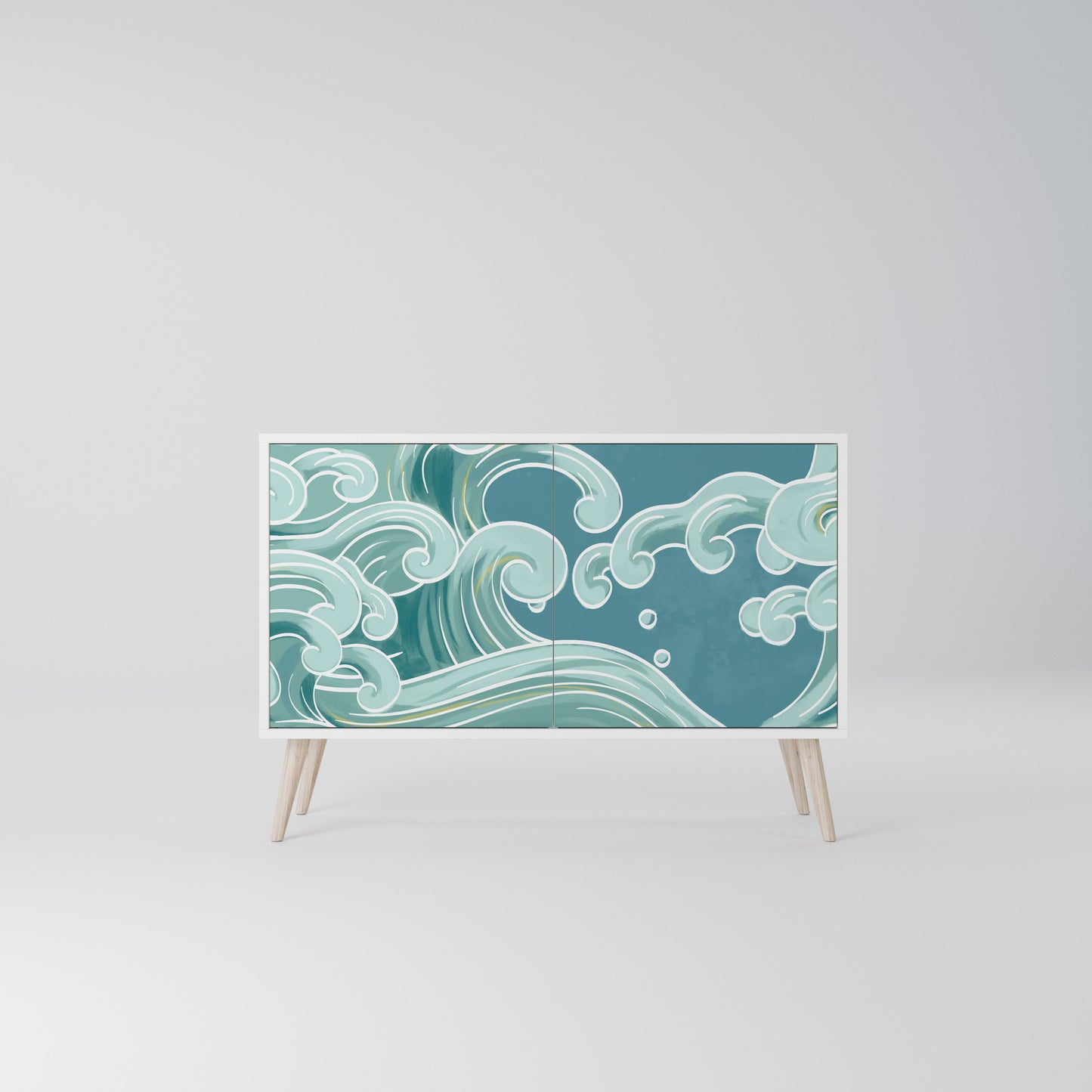 ASIAN SWAY 2-Door Sideboard in White Finish