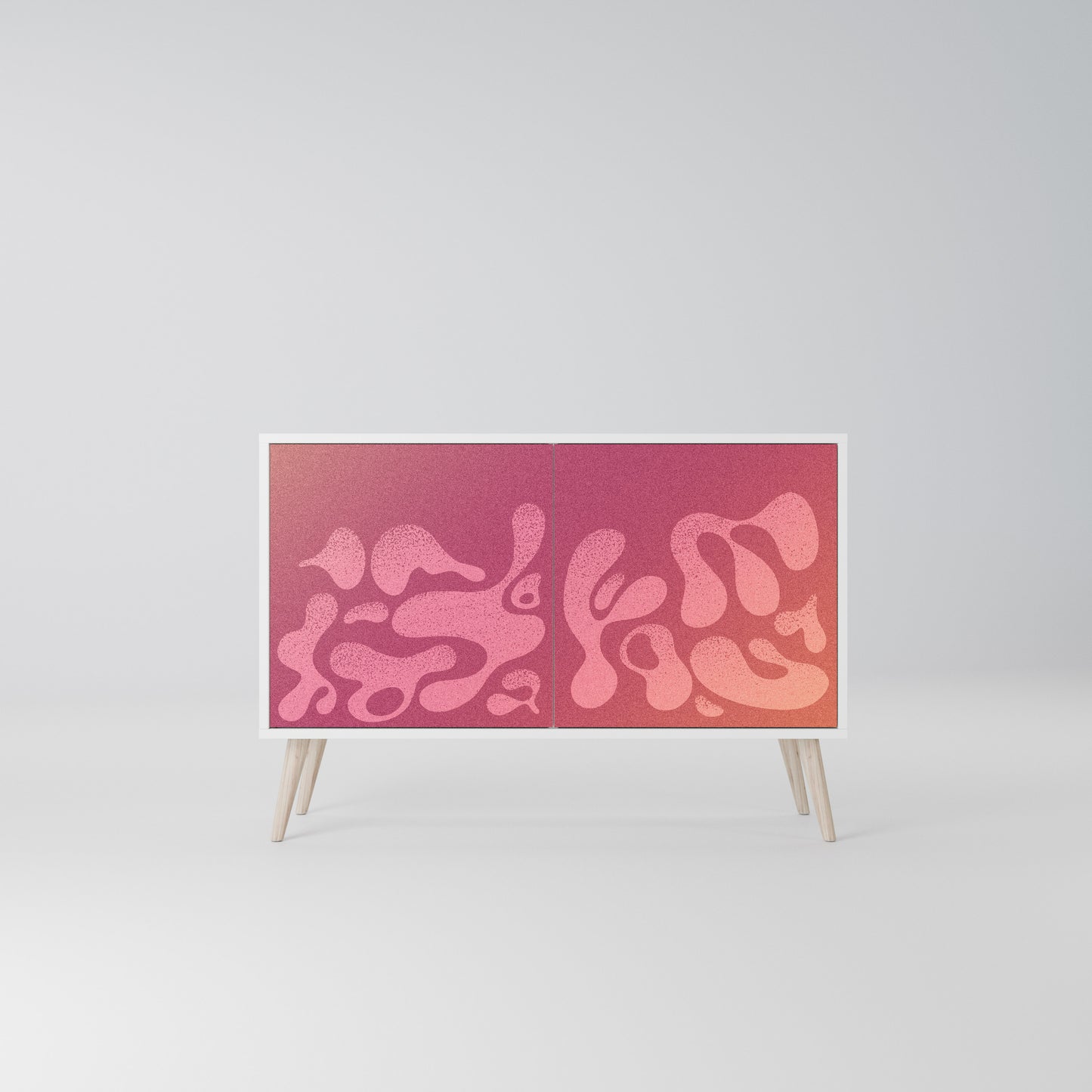 IRREGULAR PINK 2-Door Sideboard in White Finish