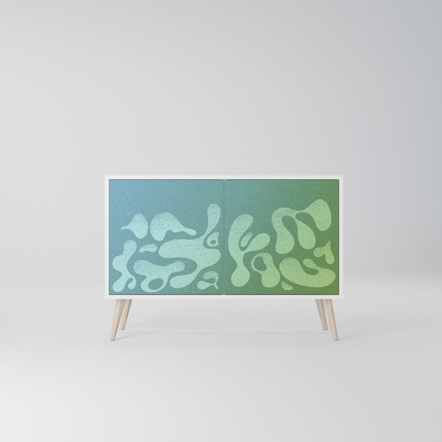IRREGULAR BLUE 2-Door Sideboard in White Finish