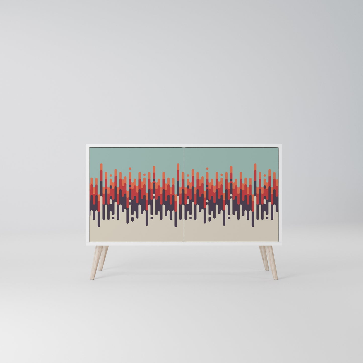 CHROMA CONTOURS Madia a 2 Ante in Finitura Bianca