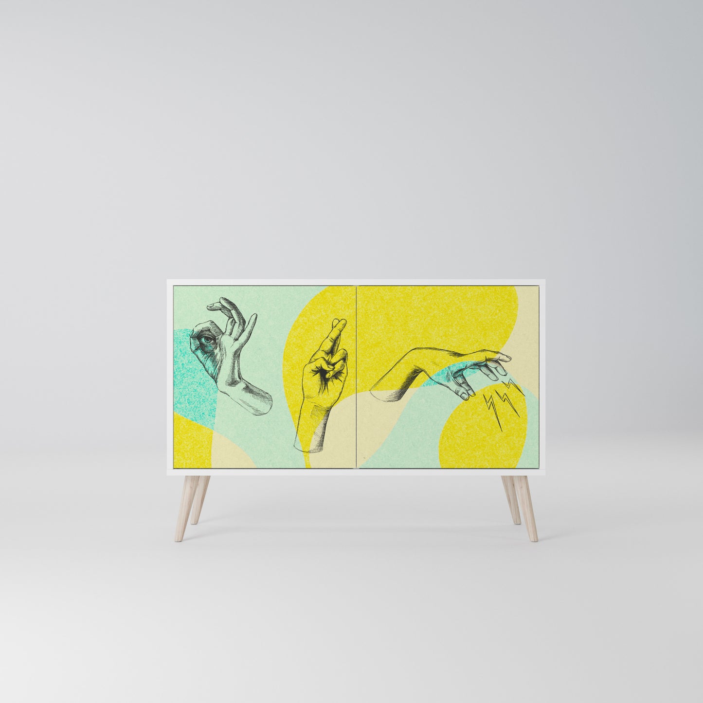 BODY LANGUAGE Madia a 2 Ante in Finitura Bianca