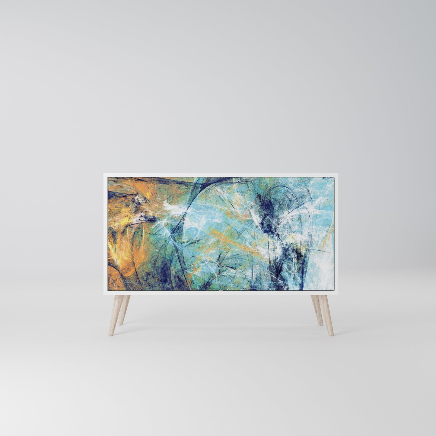 ABSTRACT THOUGHTS Madia a 2 Ante in Finitura Bianca