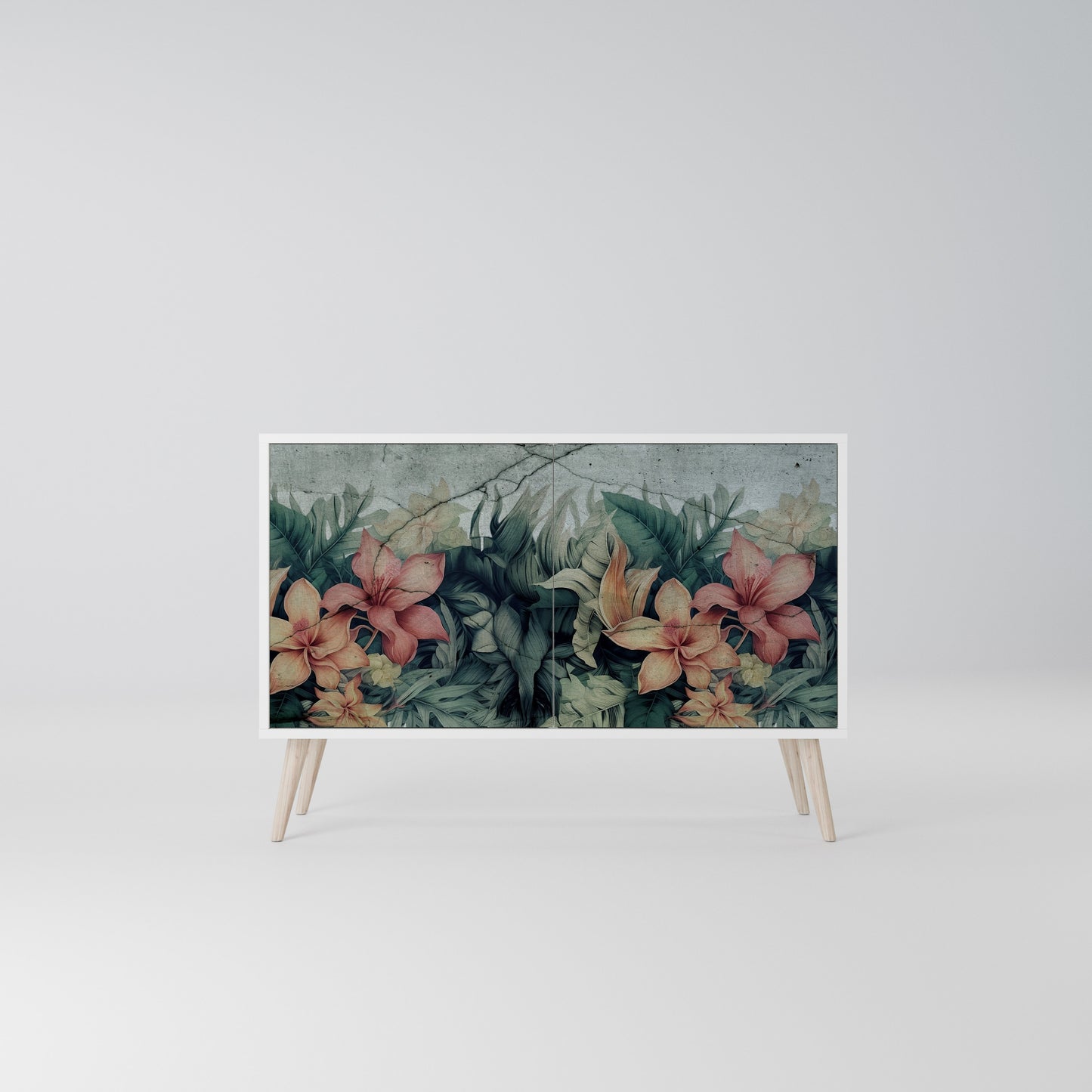 HEAVENLY BLOOM Madia a 2 Ante in Finitura Bianca