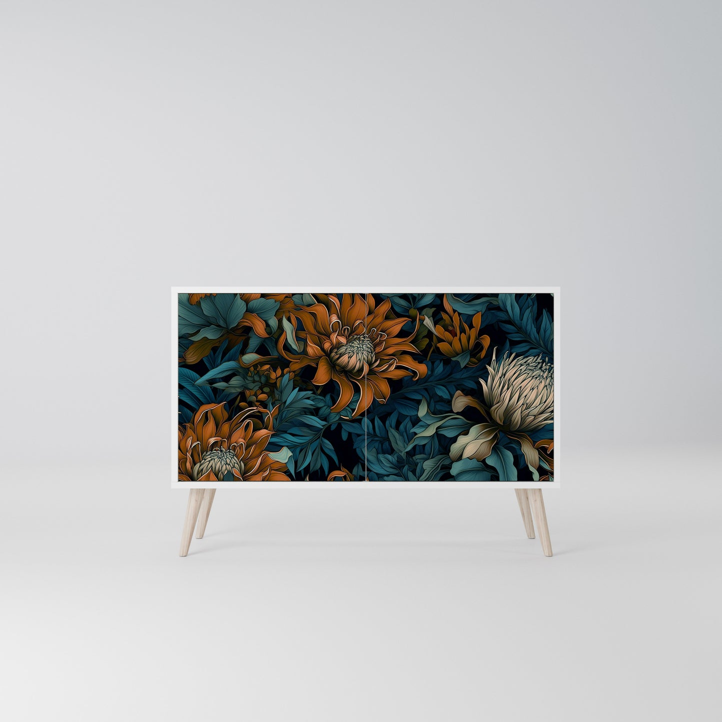 MORNING BLOOM 2-Door Sideboard in White Finish