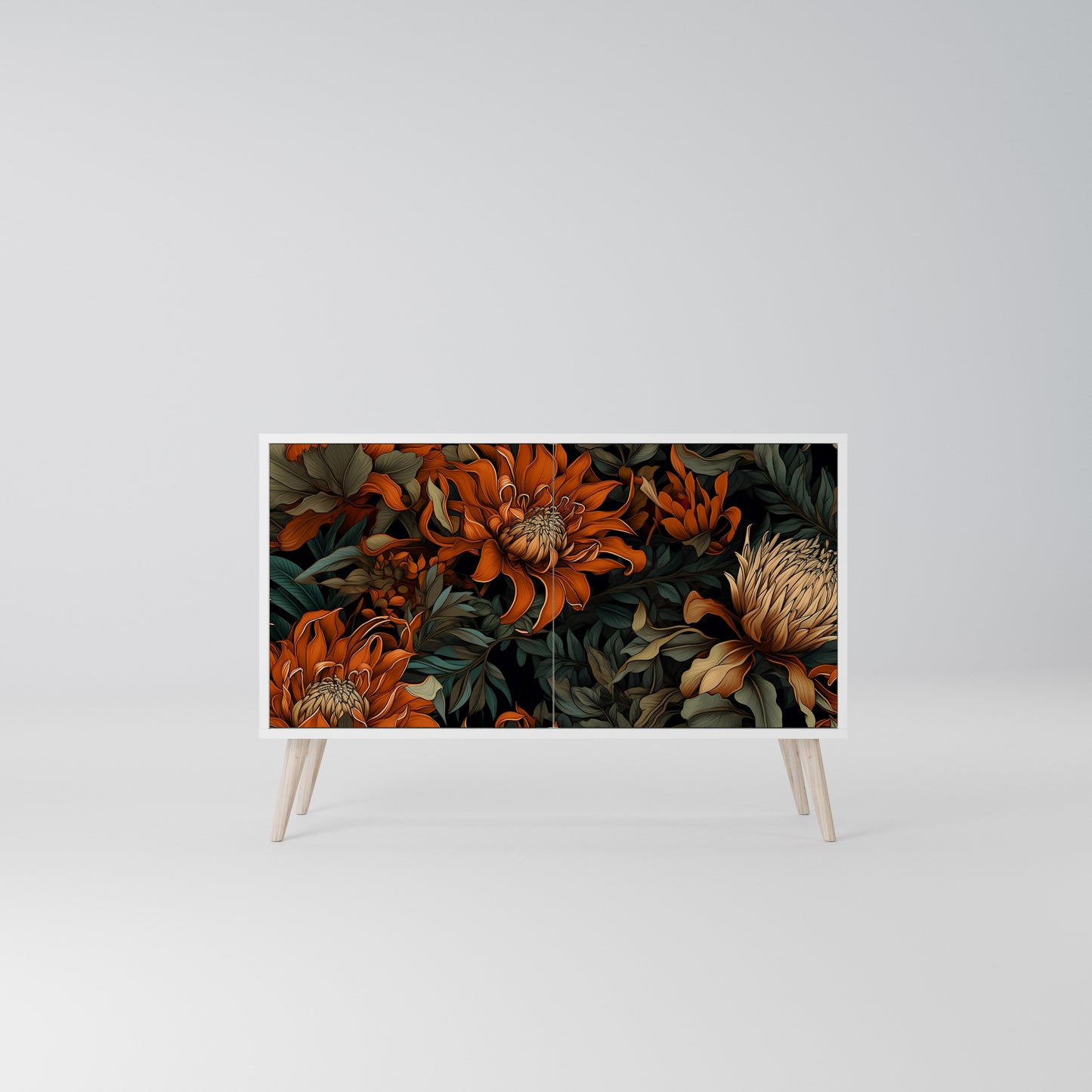 DAWN BLOOM Madia a 2 Ante in Finitura Bianca