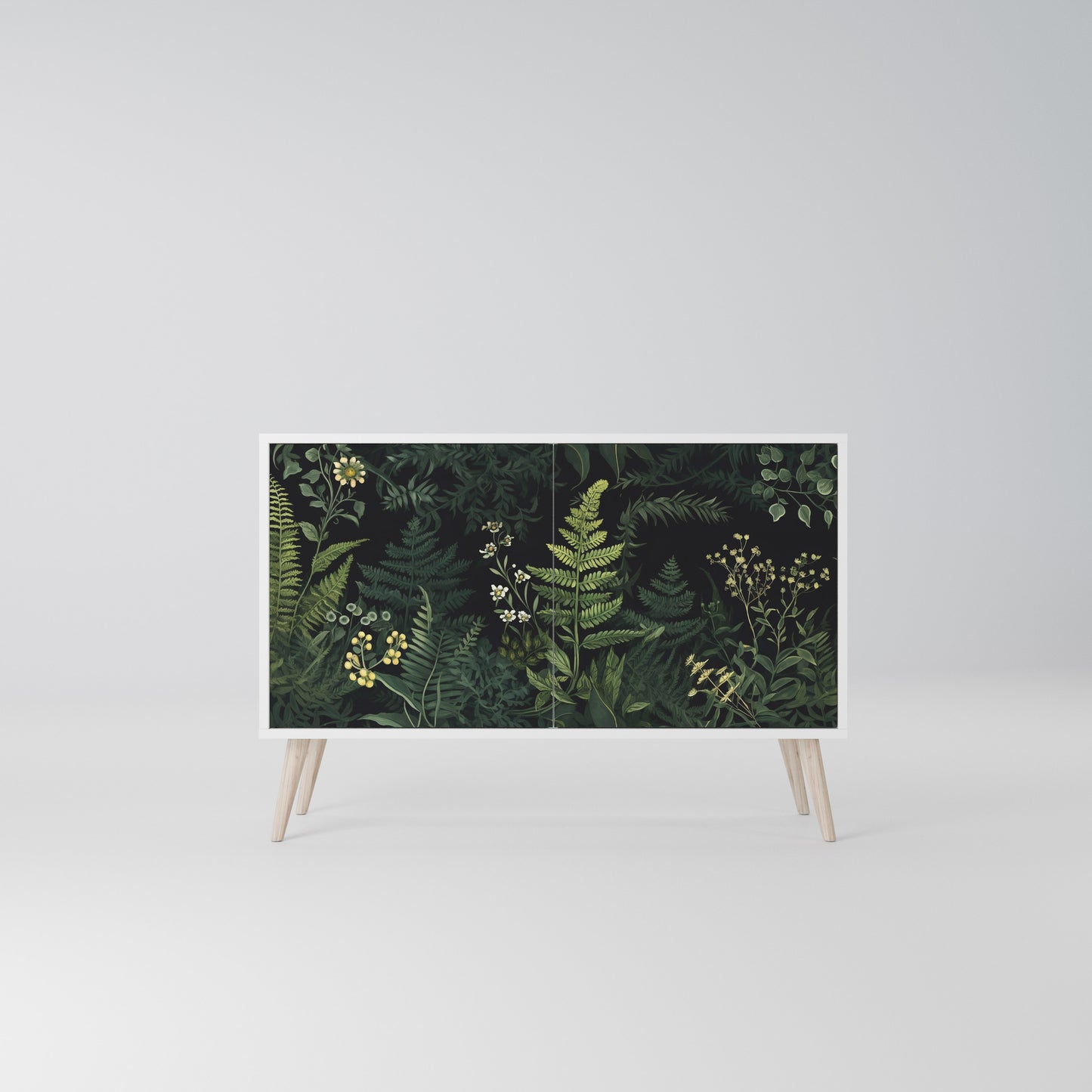 FERN FLOWERS Madia a 2 Ante in Finitura Bianca