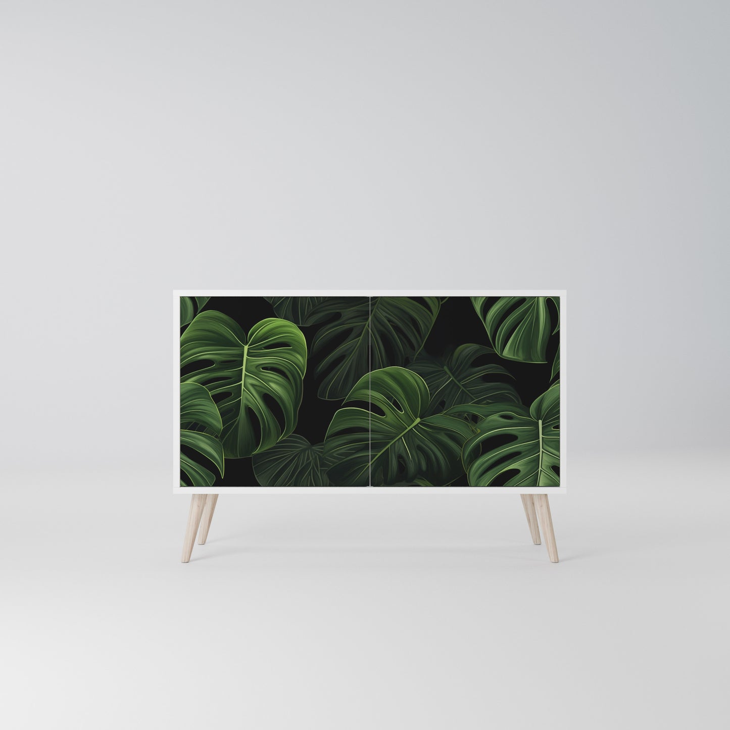 INFINITE MONSTERA Madia a 2 Ante in Finitura Bianca