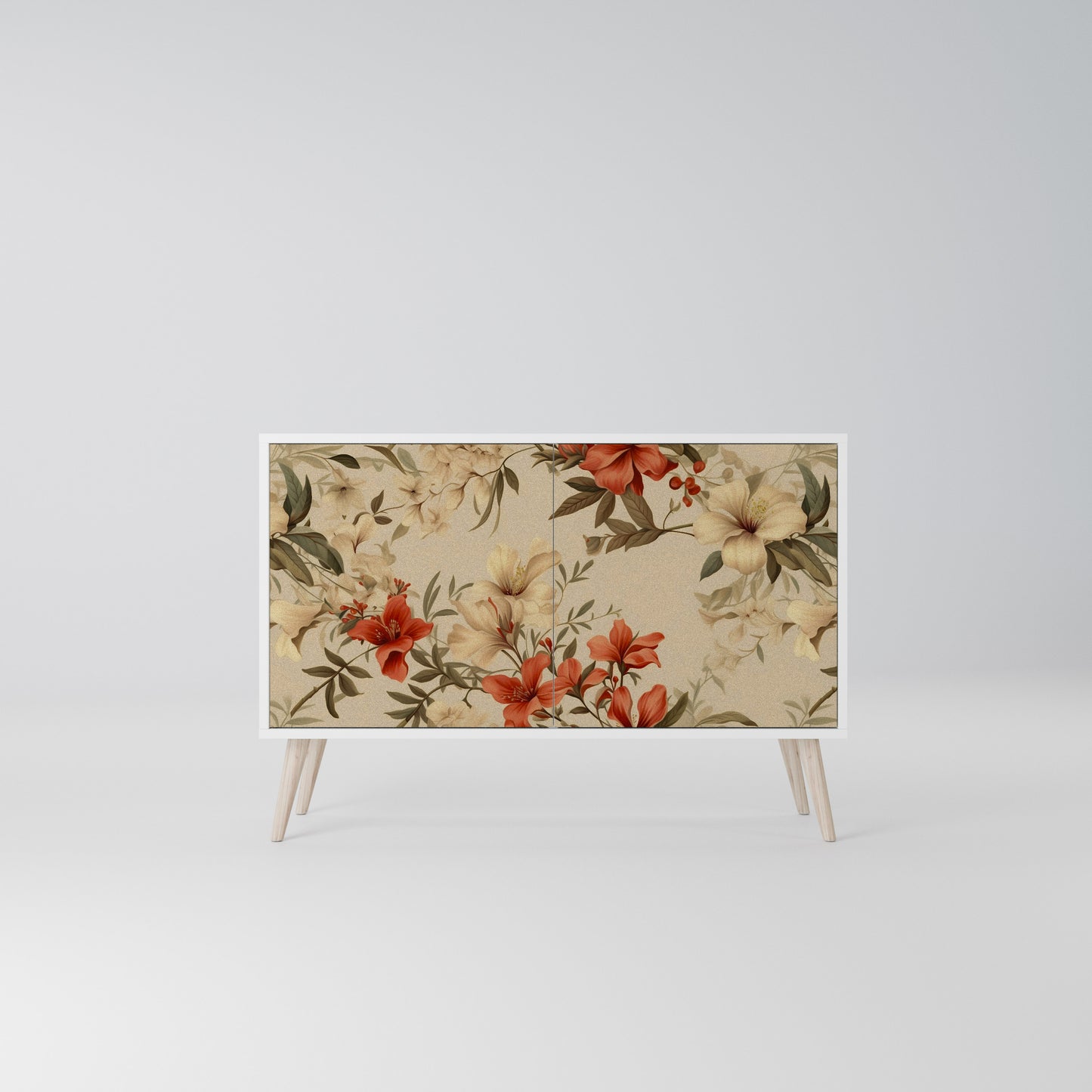 BLOOMING HARMONY Madia a 2 Ante in Finitura Bianca