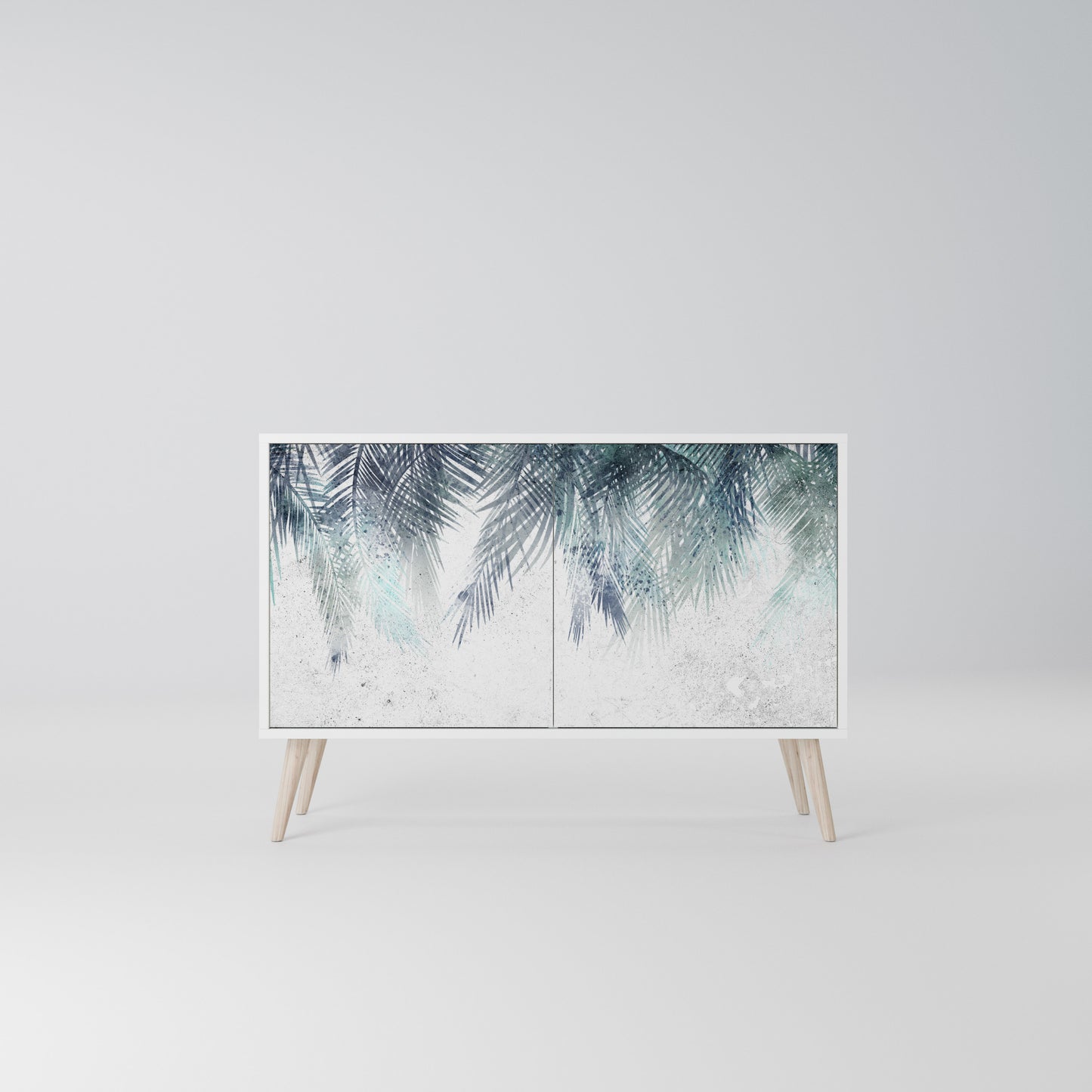 PALM VEIL Madia a 2 Ante in Finitura Bianca