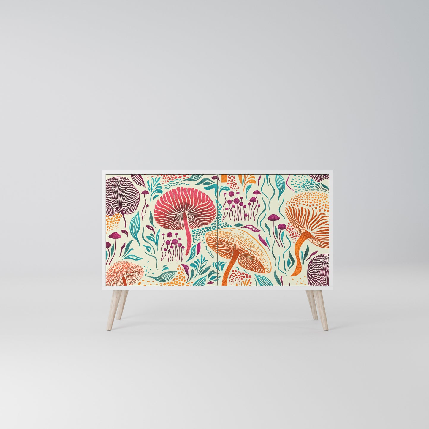 FUNGUS FANTASY Madia a 2 Ante in Finitura Bianca