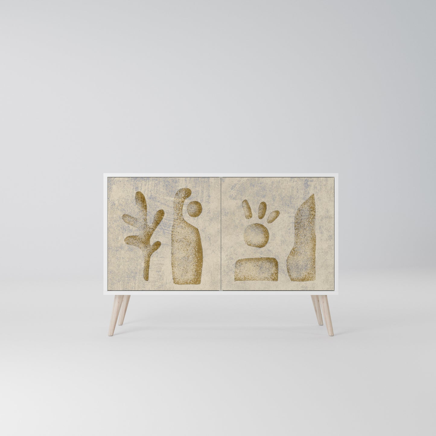 SAND SCULPTURES Madia a 2 Ante in Finitura Bianca