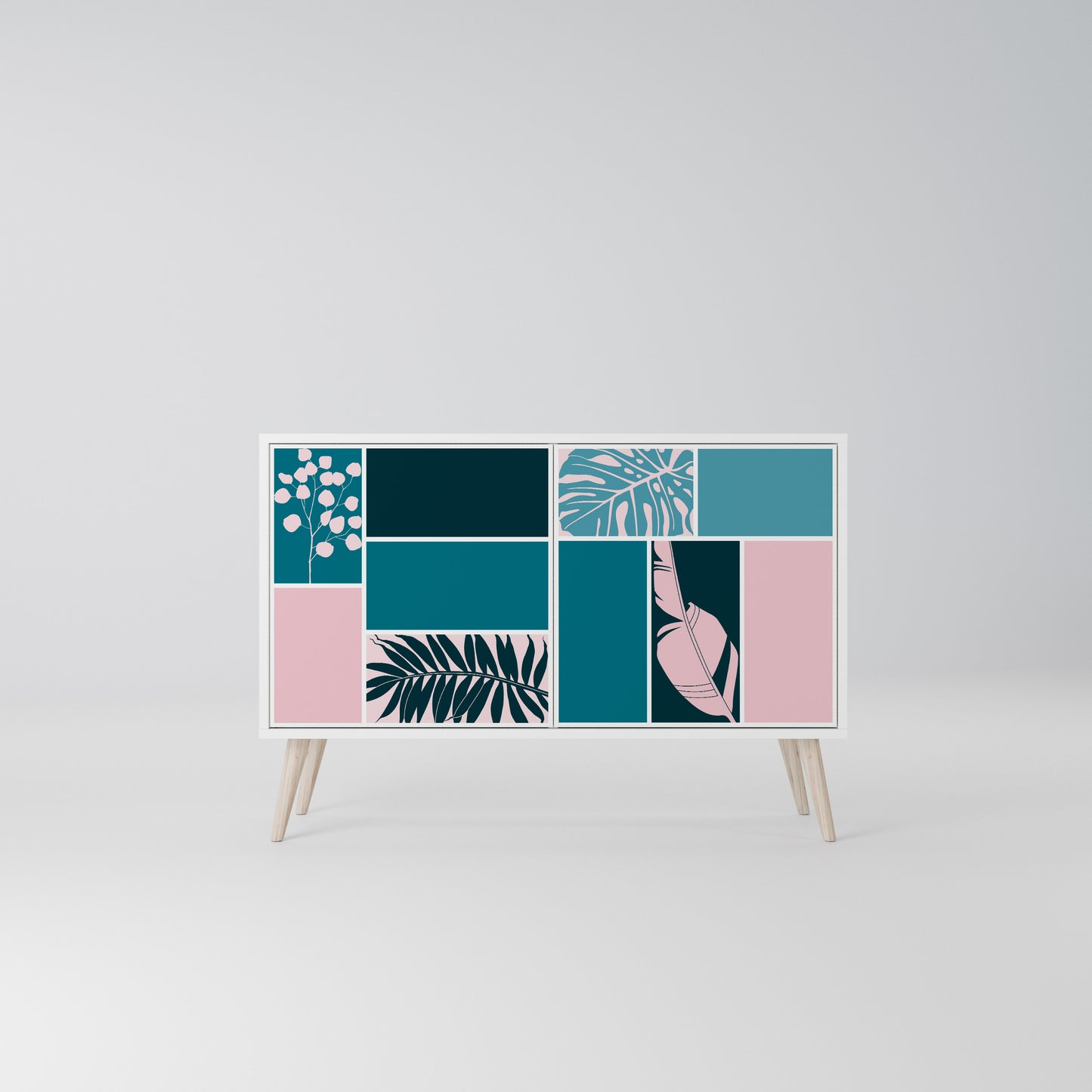 COMBINATION OF SHAPES Madia a 2 Ante in Finitura Bianca