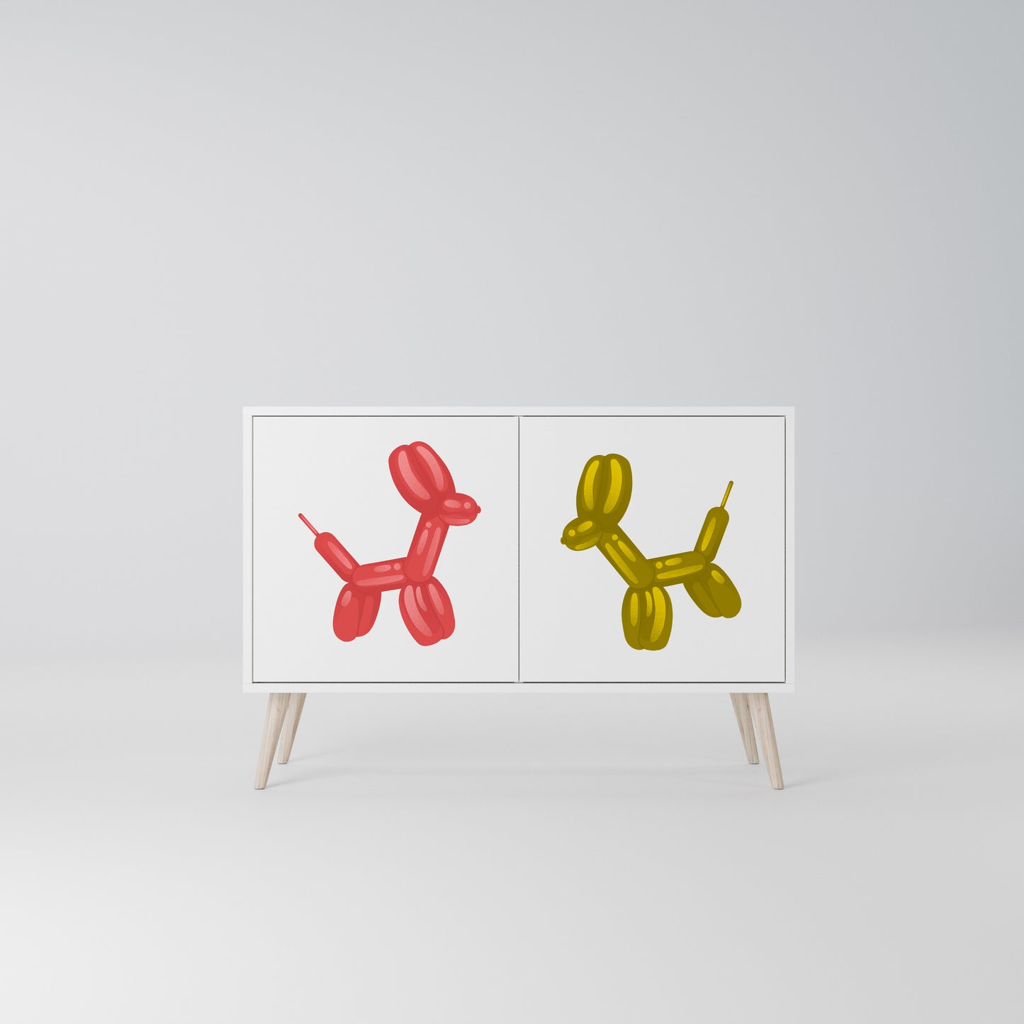 CHILDHOOD MEMORY Madia a 2 Ante in Finitura Bianca