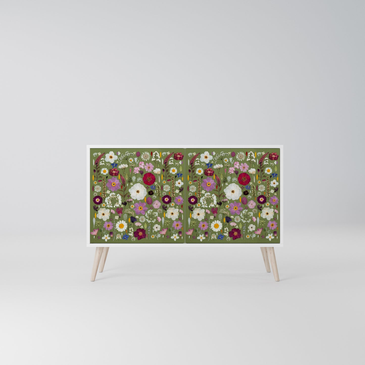 WILD GARDEN Madia a 2 Ante in Finitura Bianca