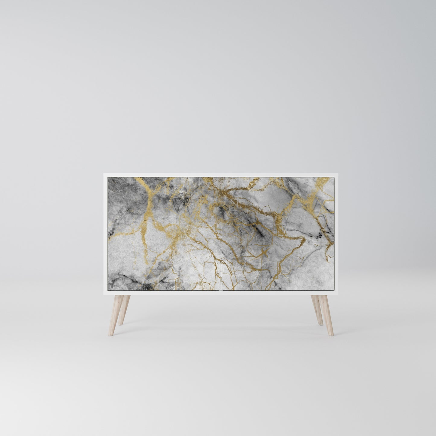 TIMELESS GLIDE Madia a 2 Ante in Finitura Bianca