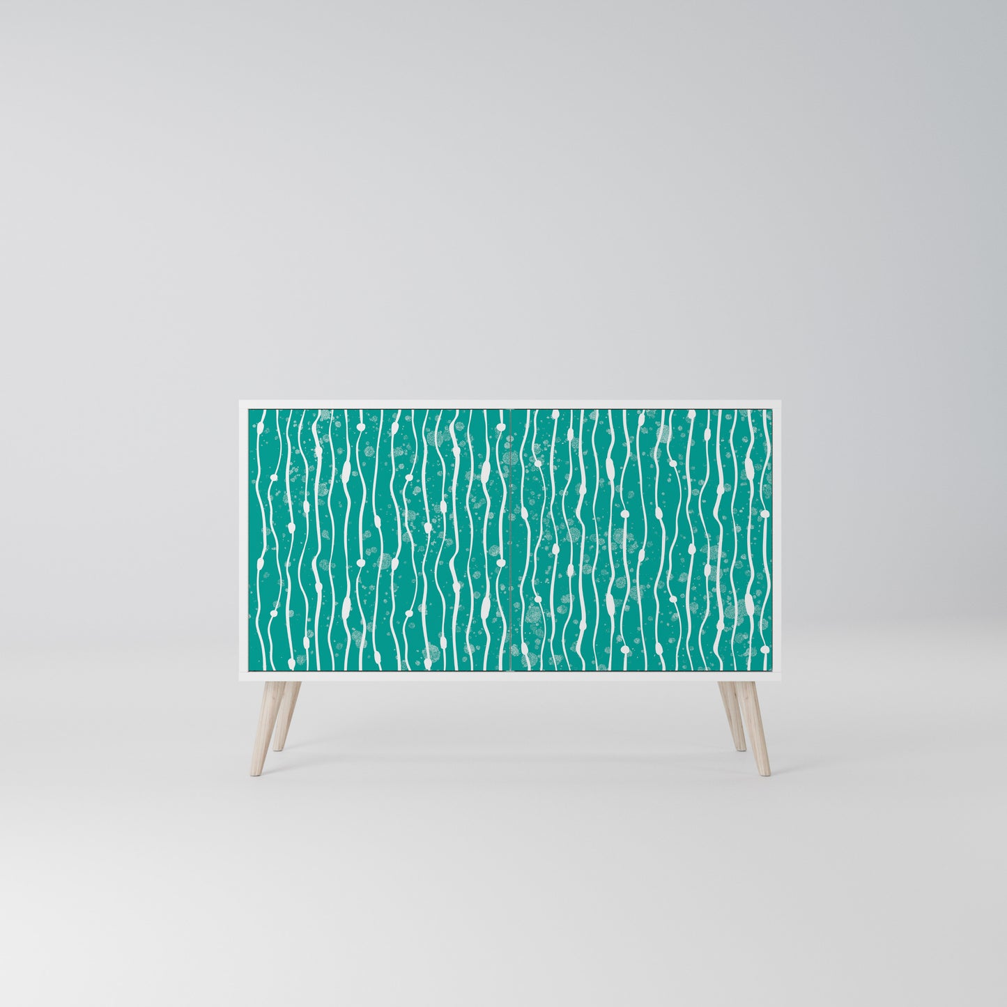 TURQUOISE RAIN Madia a 2 Ante in Finitura Bianca