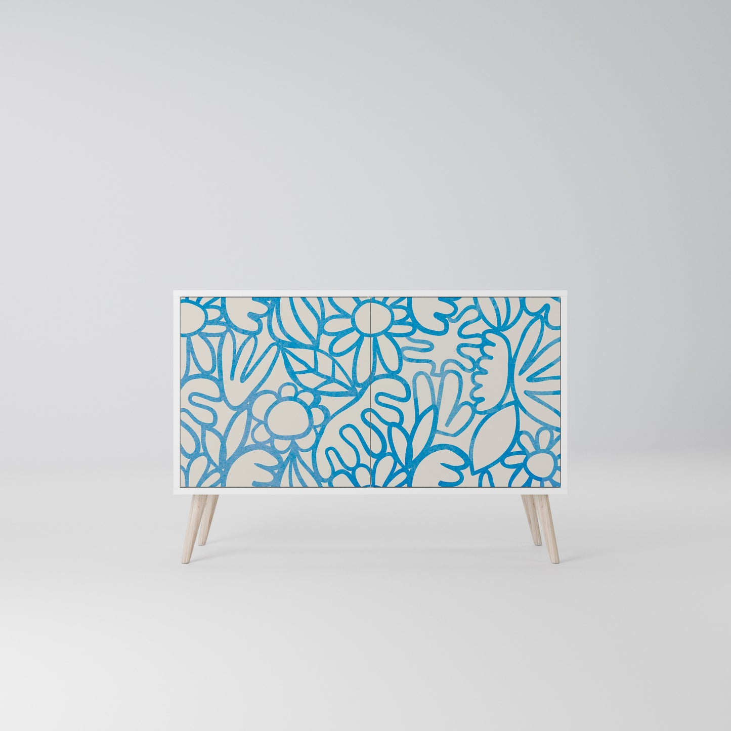 BLOOMY MORNING Madia a 2 Ante in Finitura Bianca