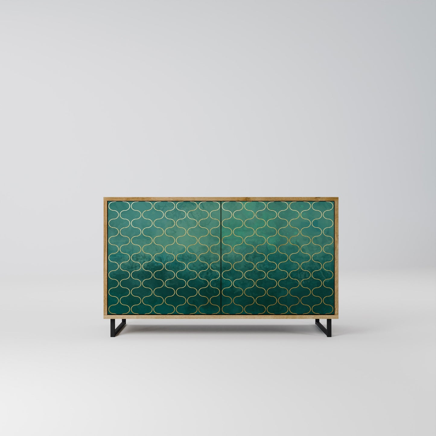 Credenza TESSELATED GREENERY a 2 ante in effetto rovere