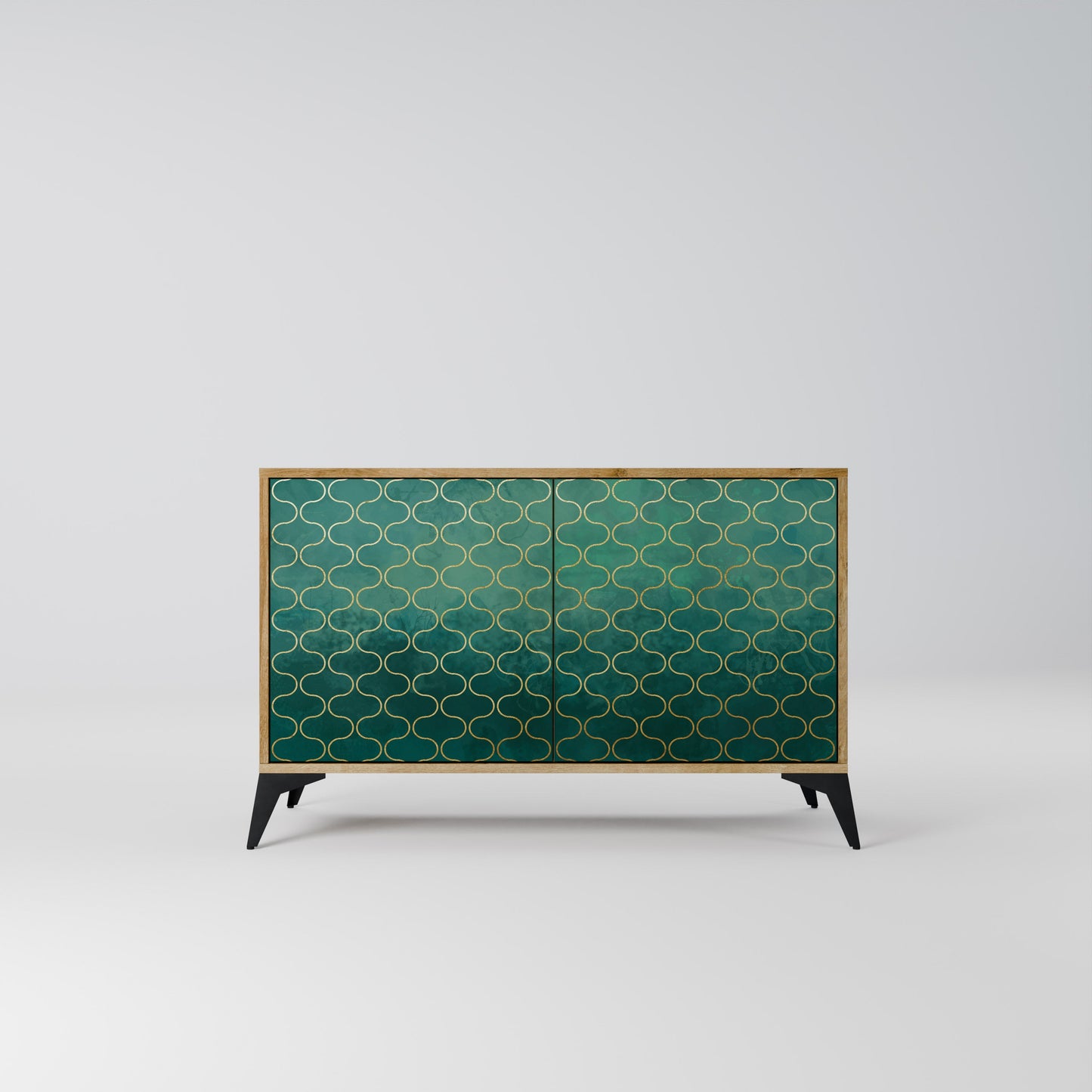 Credenza TESSELATED GREENERY a 2 ante in effetto rovere