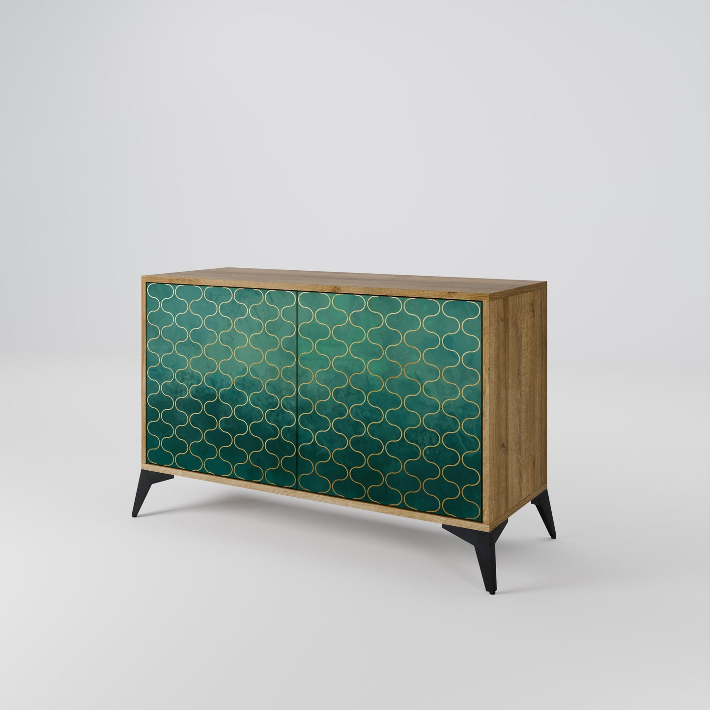 Credenza TESSELATED GREENERY a 2 ante in effetto rovere