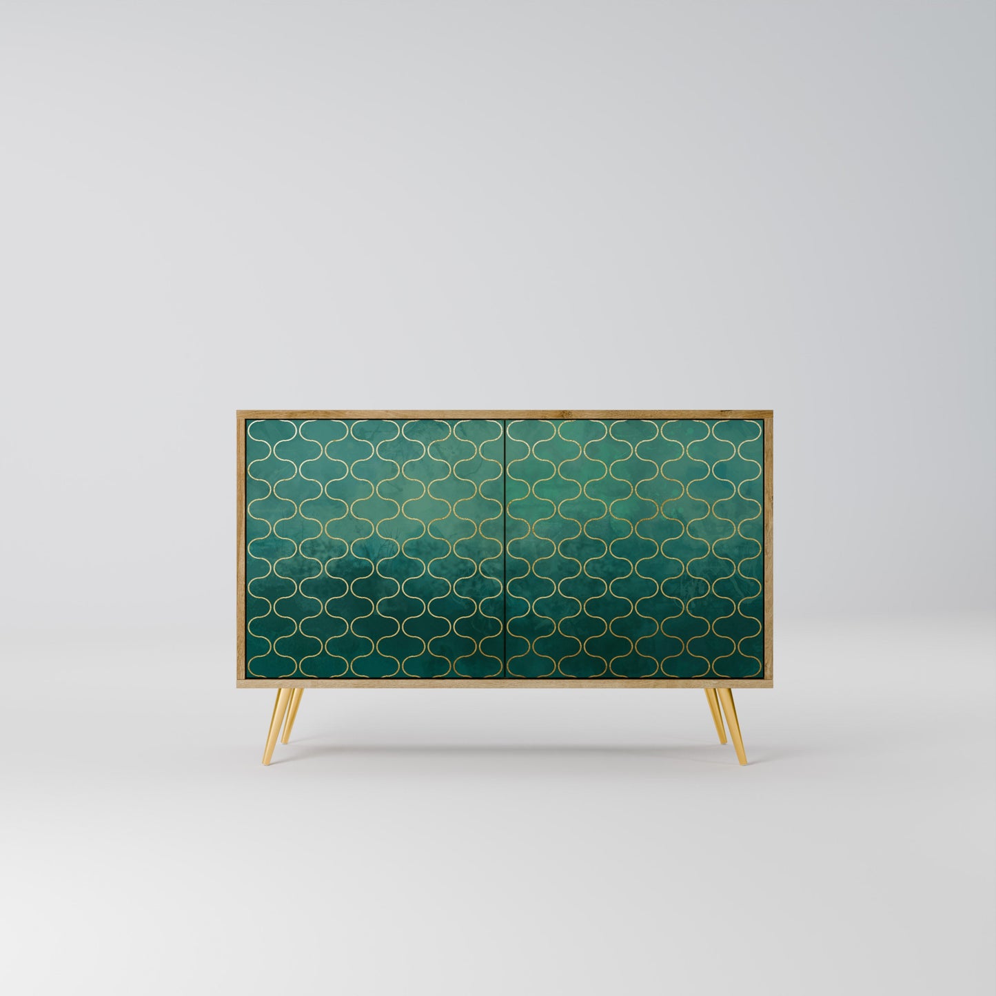 Credenza TESSELATED GREENERY a 2 ante in effetto rovere