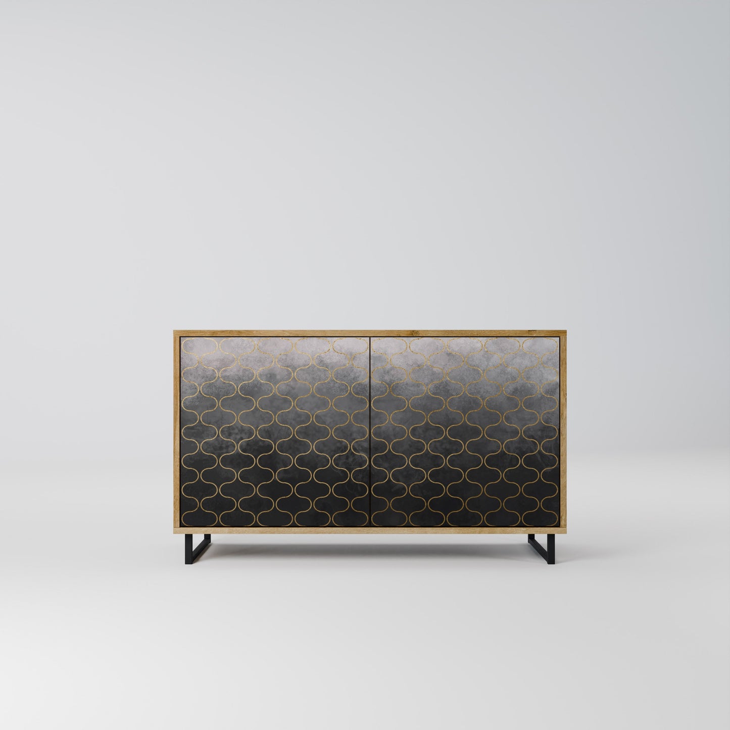 Credenza TESSELATED GRAYISH a 2 ante in effetto rovere