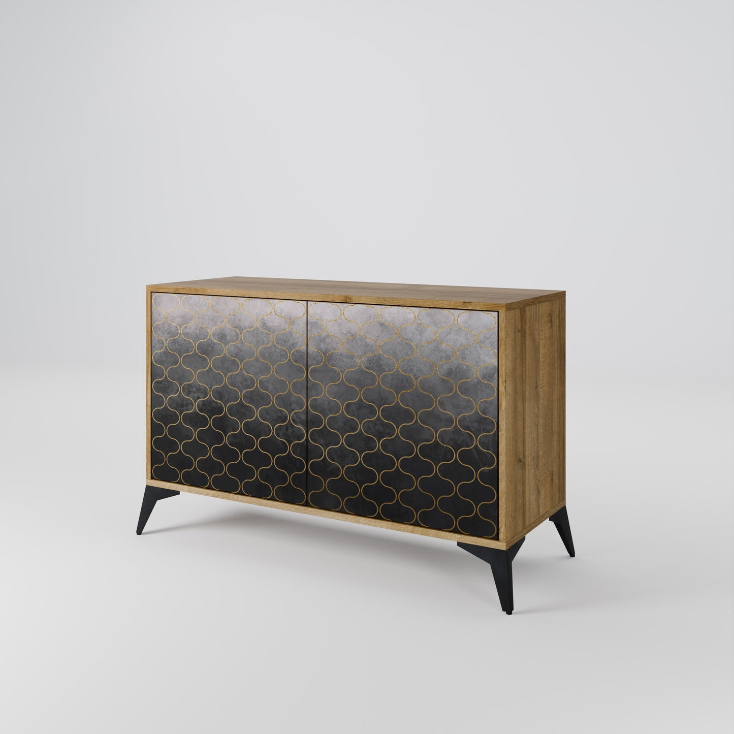 Credenza TESSELATED GRAYISH a 2 ante in effetto rovere