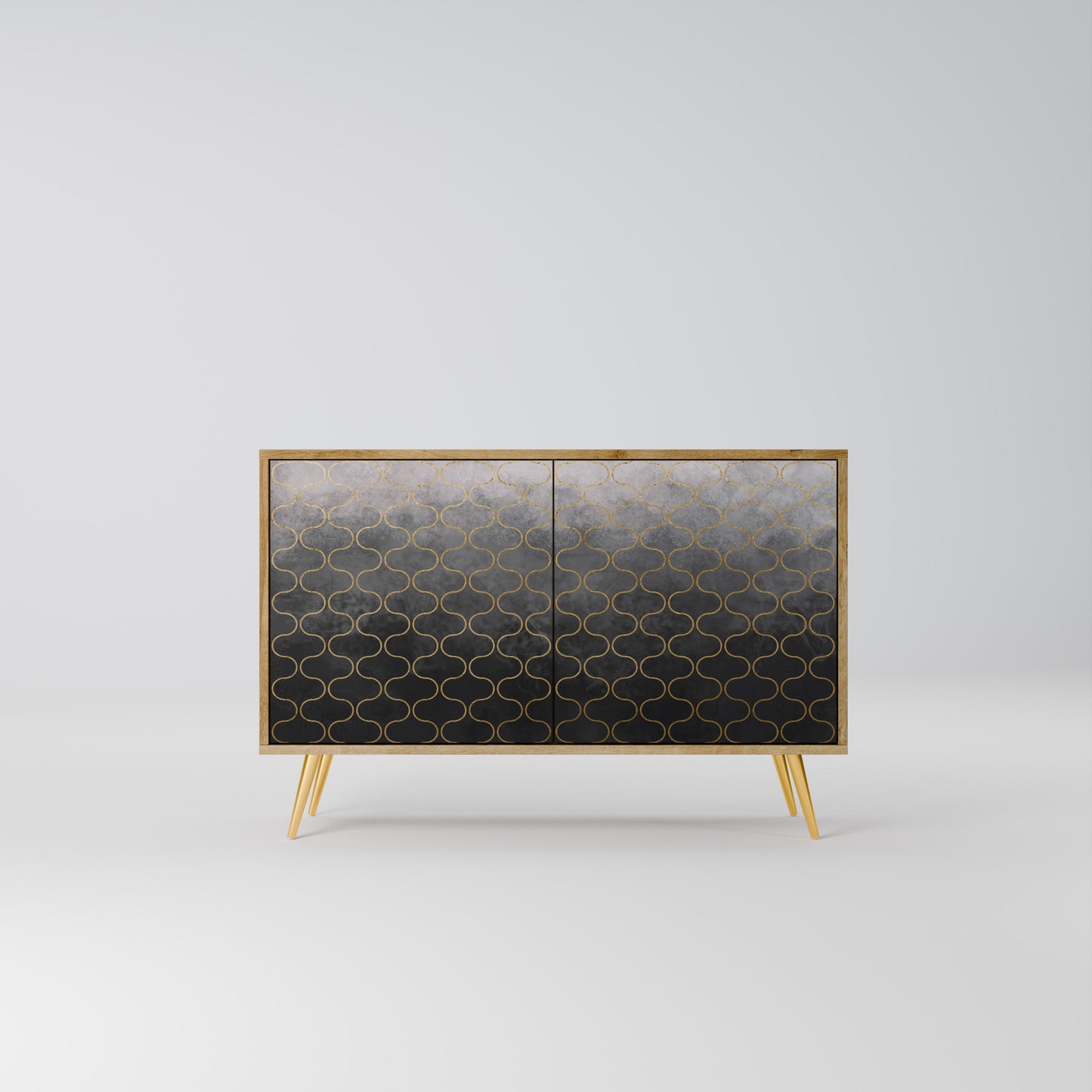 Credenza TESSELATED GRAYISH a 2 ante in effetto rovere