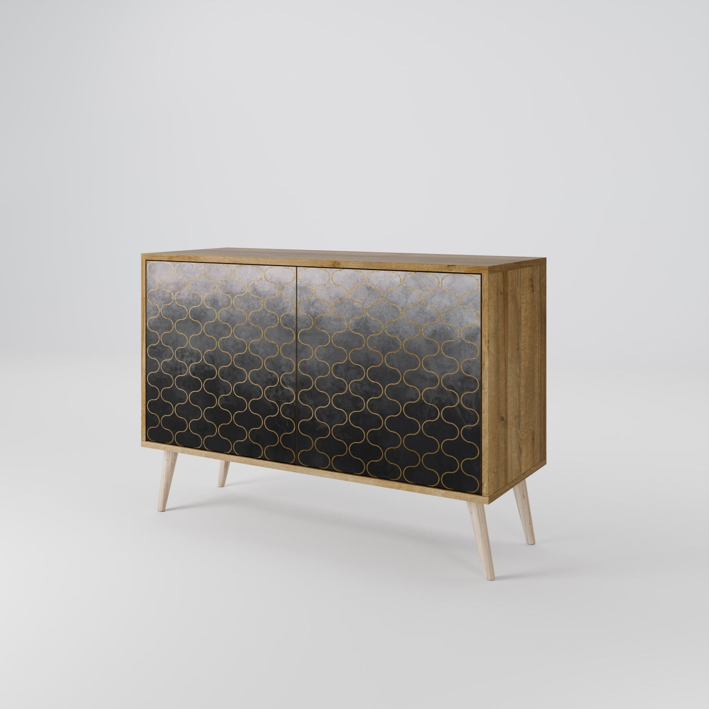 Credenza TESSELATED GRAYISH a 2 ante in effetto rovere