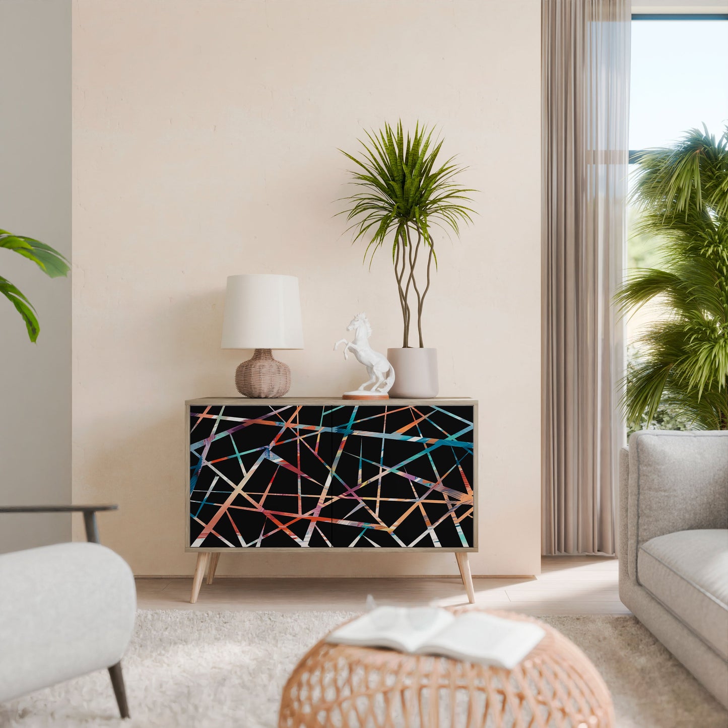 Credenza POLYGON VERVE a 2 ante in effetto rovere