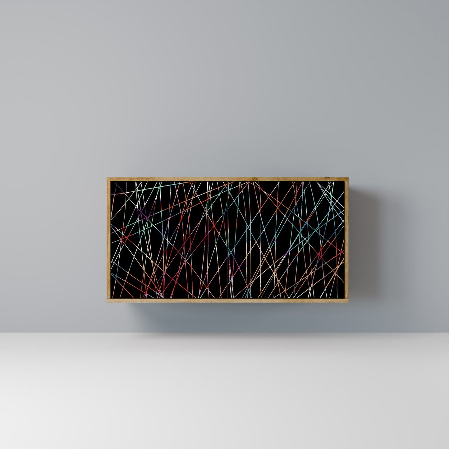 Credenza LUMINOUS SNARE a 2 ante in effetto rovere