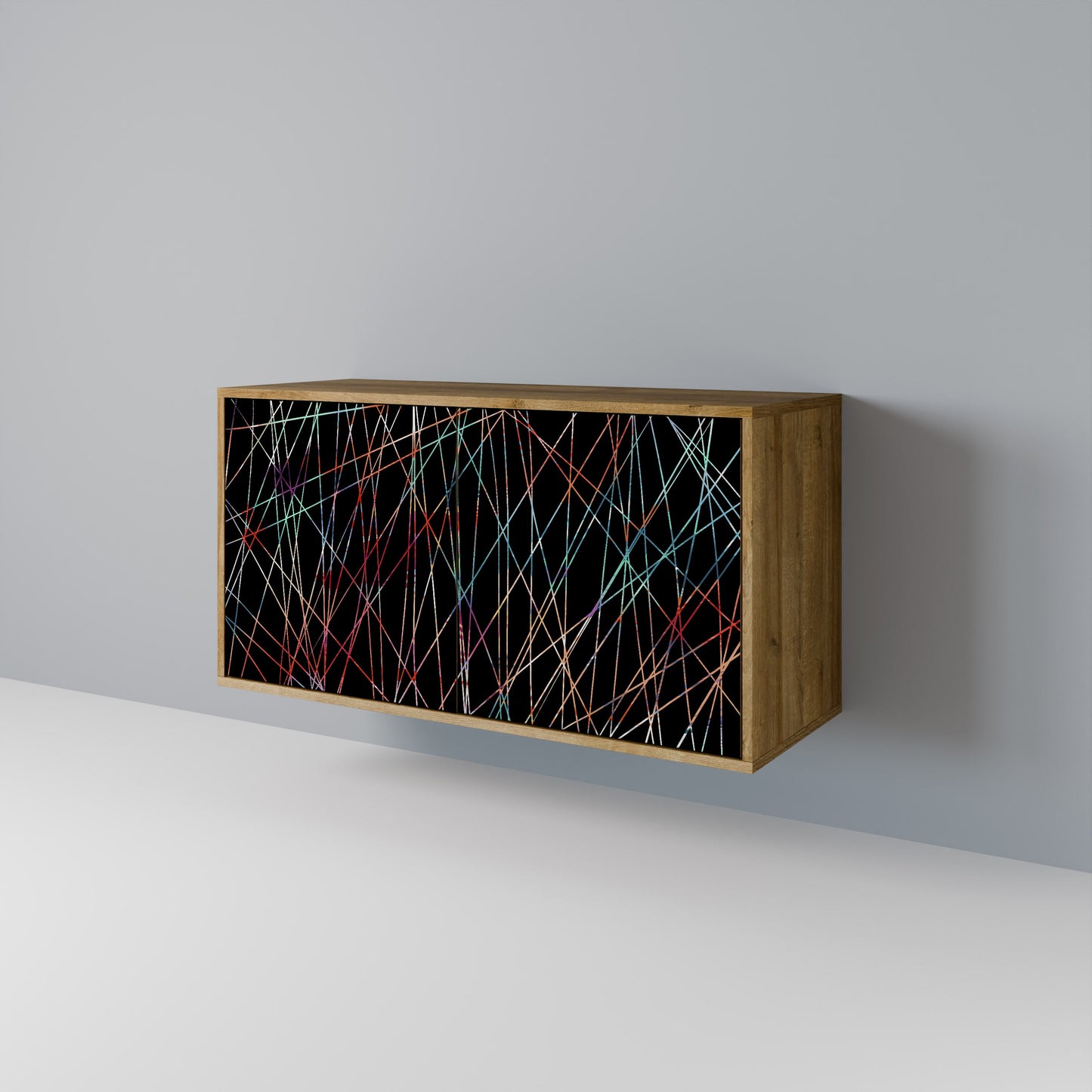 Credenza LUMINOUS SNARE a 2 ante in effetto rovere