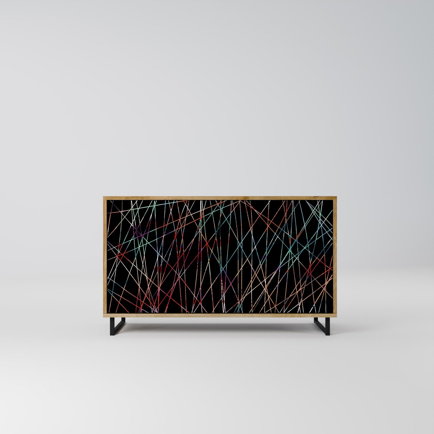 Credenza LUMINOUS SNARE a 2 ante in effetto rovere