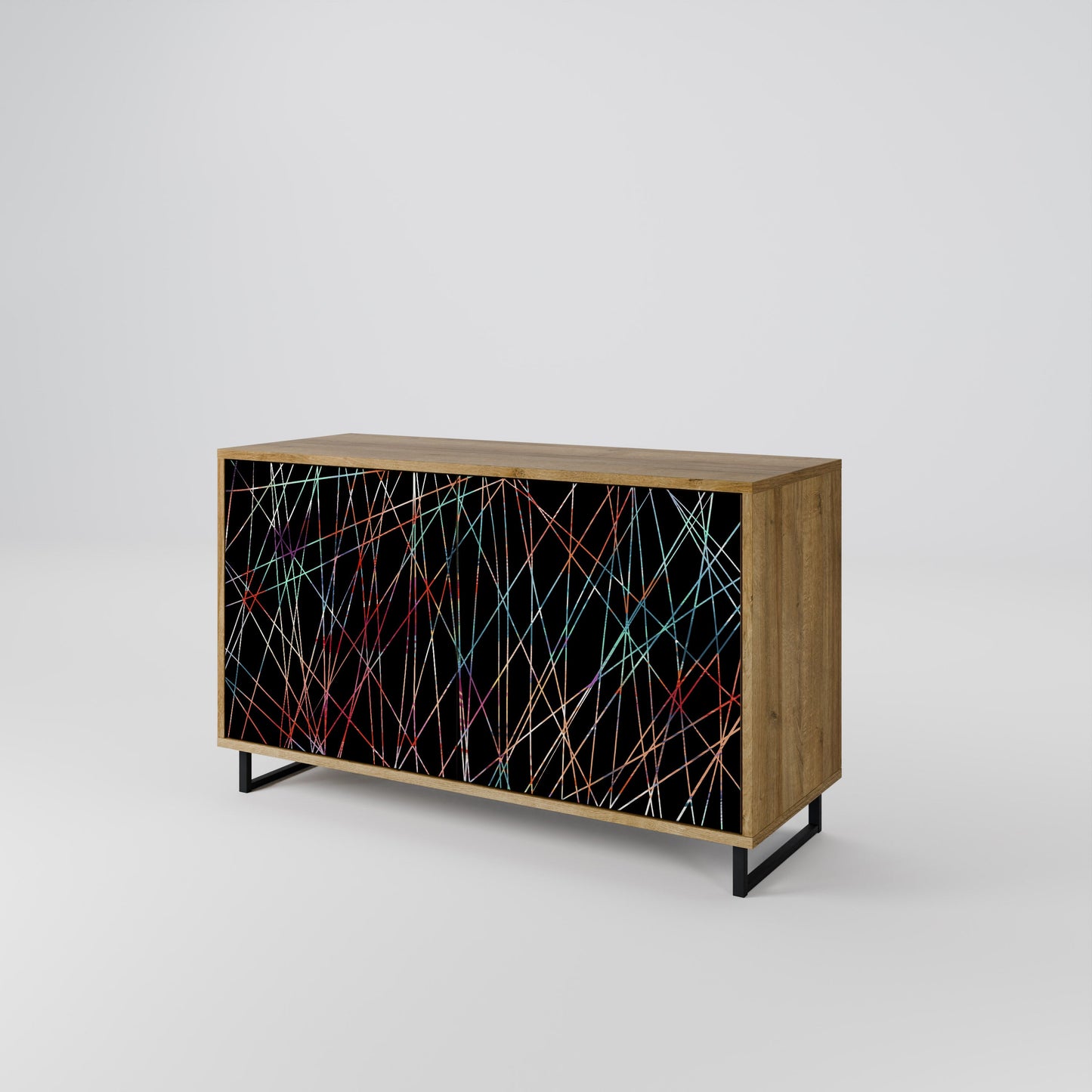 Credenza LUMINOUS SNARE a 2 ante in effetto rovere