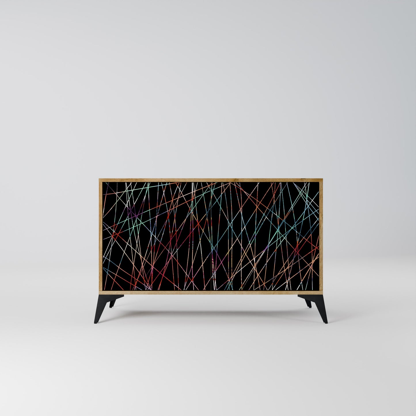 Credenza LUMINOUS SNARE a 2 ante in effetto rovere