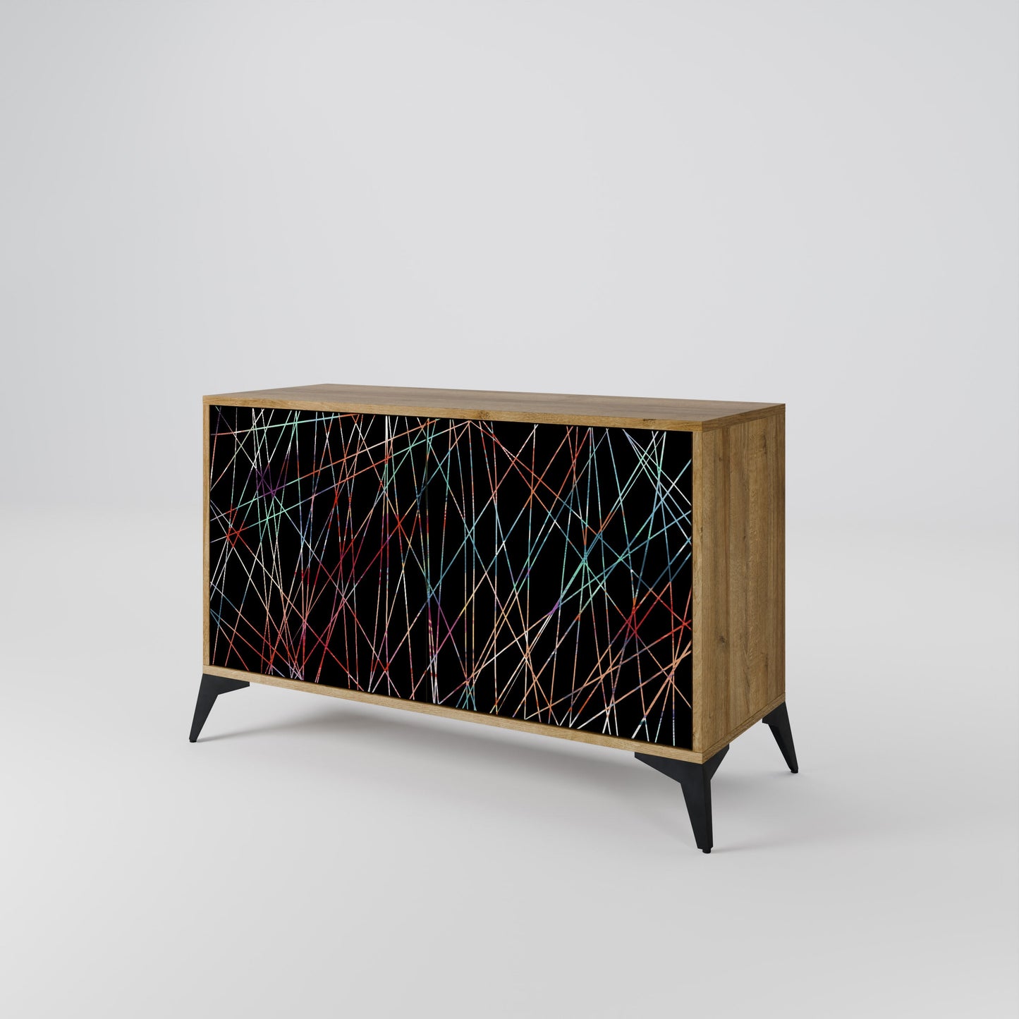 Credenza LUMINOUS SNARE a 2 ante in effetto rovere