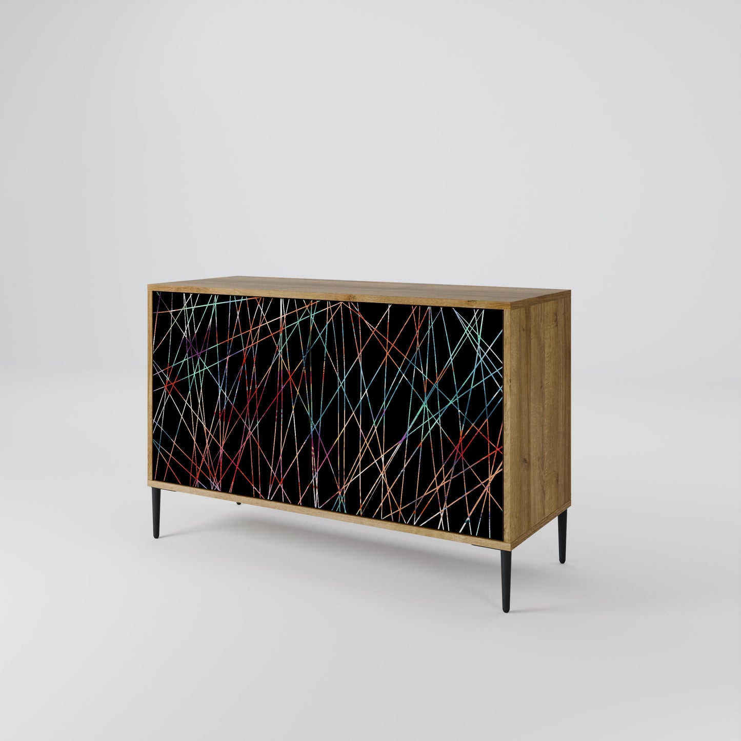 Credenza LUMINOUS SNARE a 2 ante in effetto rovere