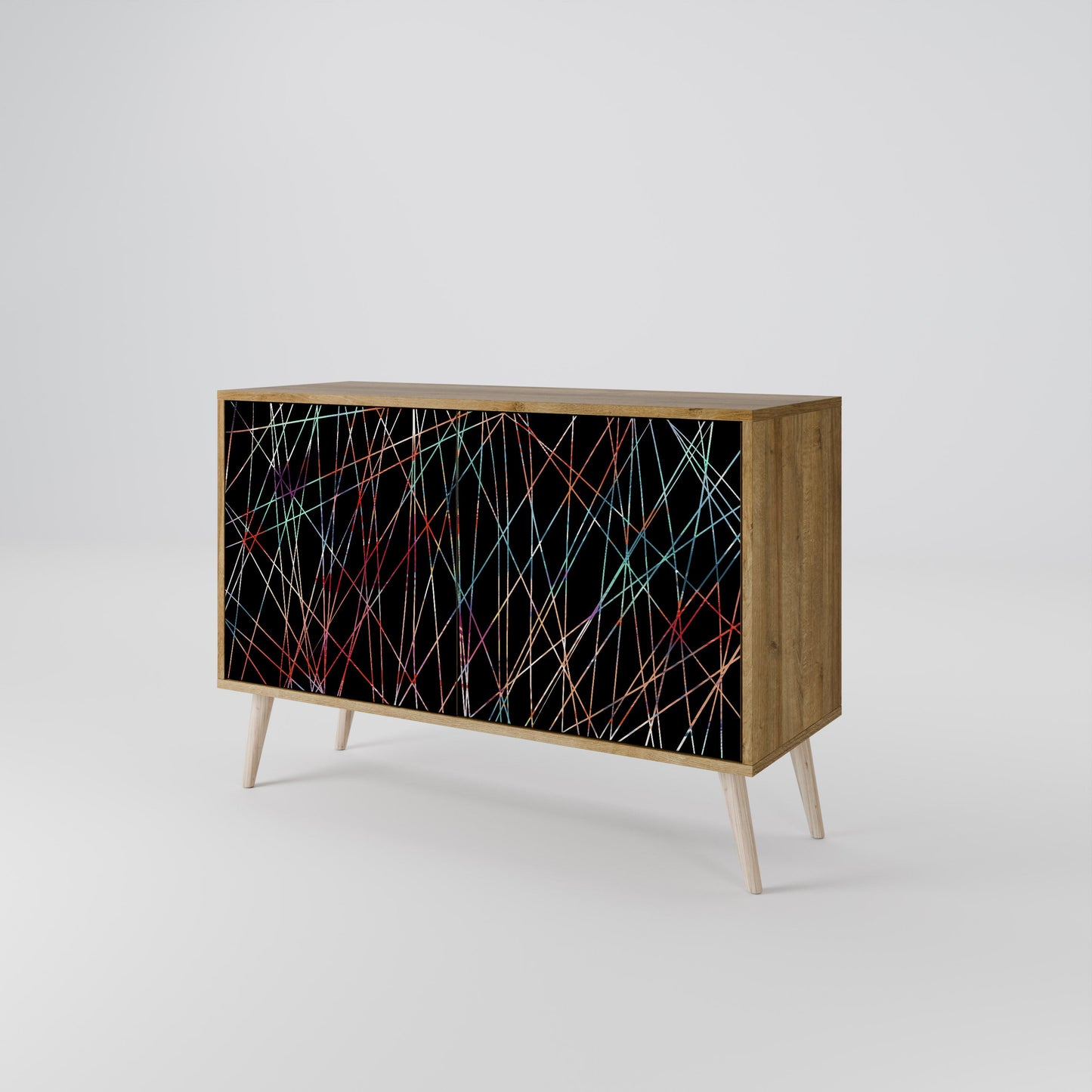 Credenza LUMINOUS SNARE a 2 ante in effetto rovere