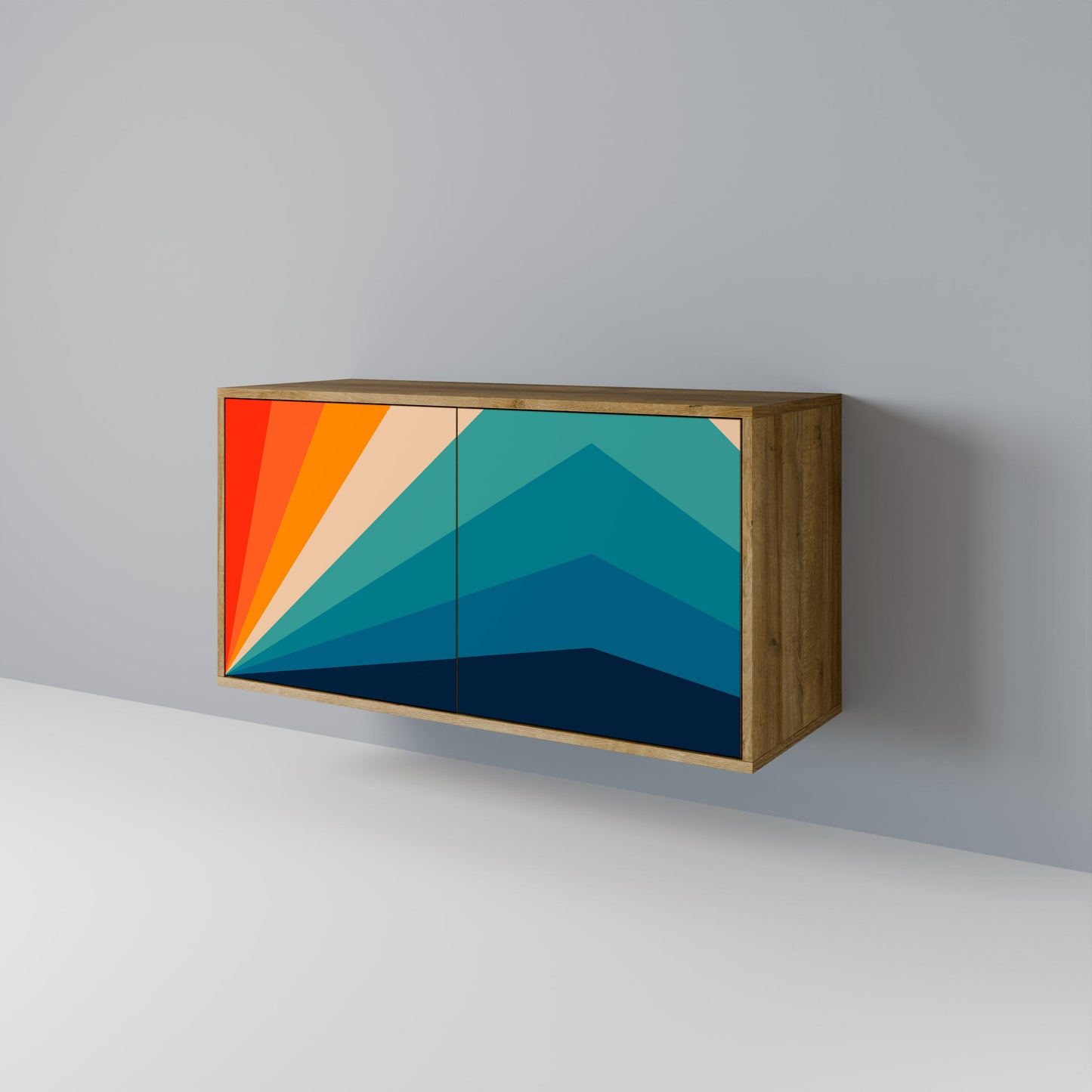 Credenza PRISM CONCUSSION a 2 ante in effetto rovere